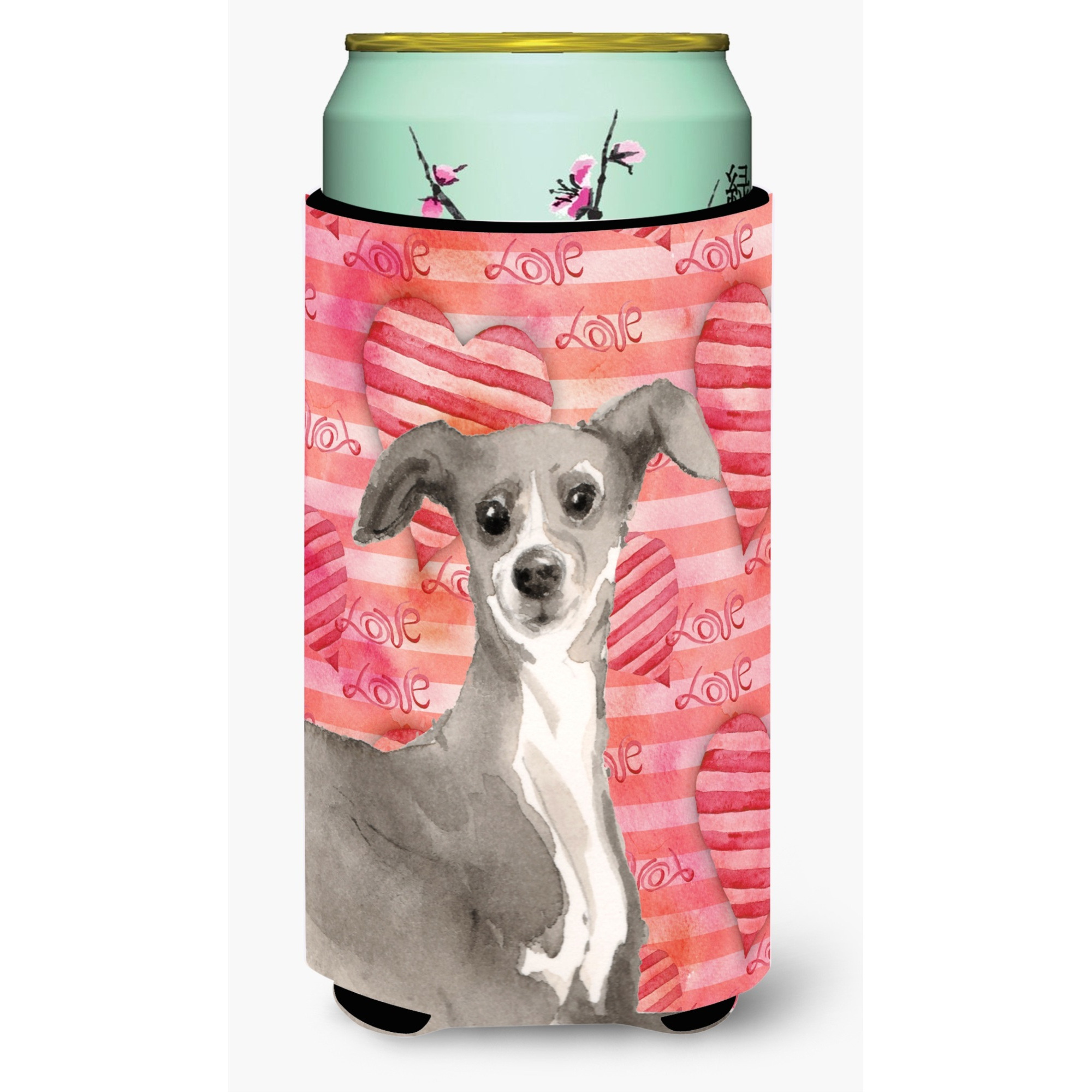 &quotCaroline's Treasures Italian Greyhound Love Decorative Can Hugger, Tall, Multicolor"