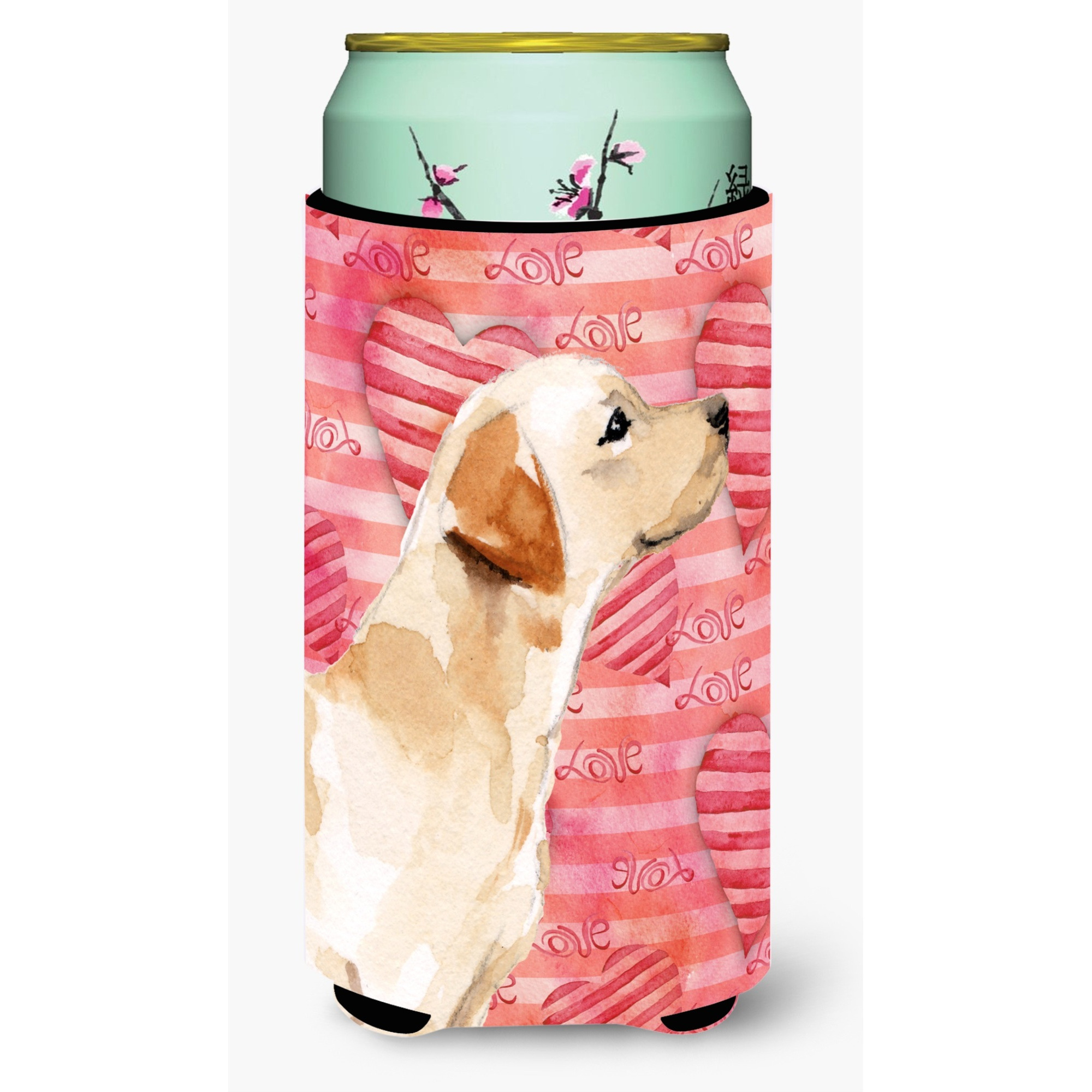 &quotCaroline's Treasures Yellow Labrador 2 Love Decorative Can Hugger, Tall, Multicolor"