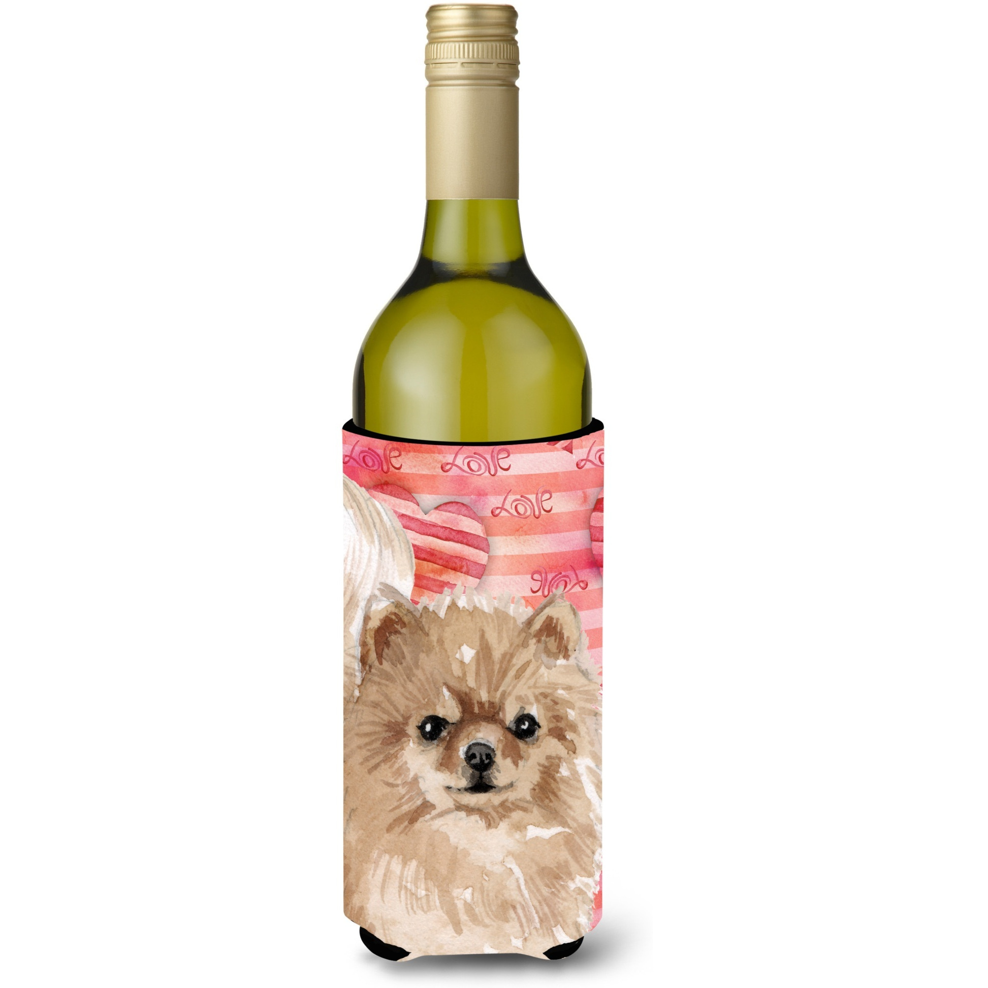 &quotCaroline's Treasures Pomeranian Love Decorative Bottle Hugger, 750ml, Multicolor"
