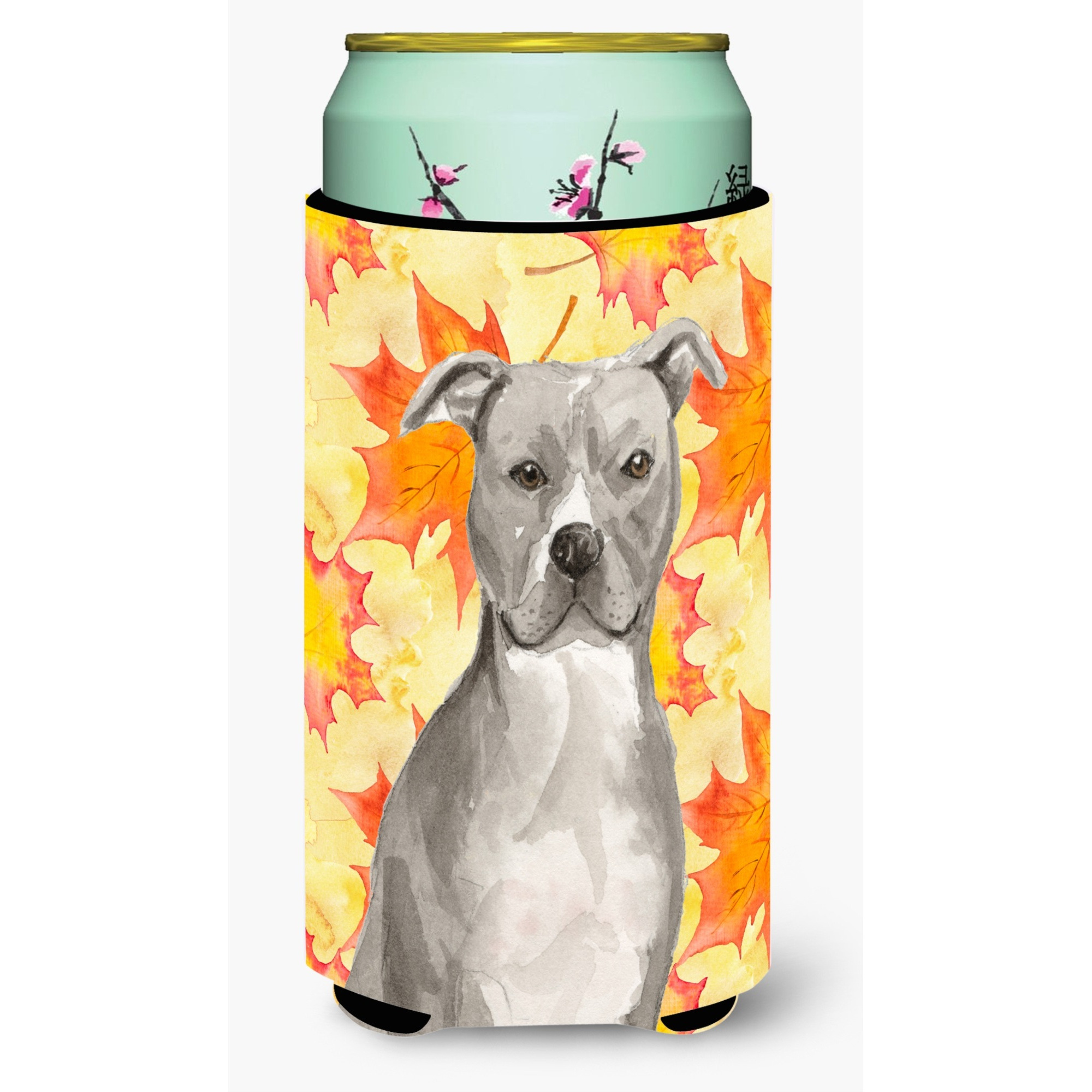 &quotCaroline's Treasures Staffordshire Bull Terrier Fall Decorative Can Hugger, Tall, Multicolor"