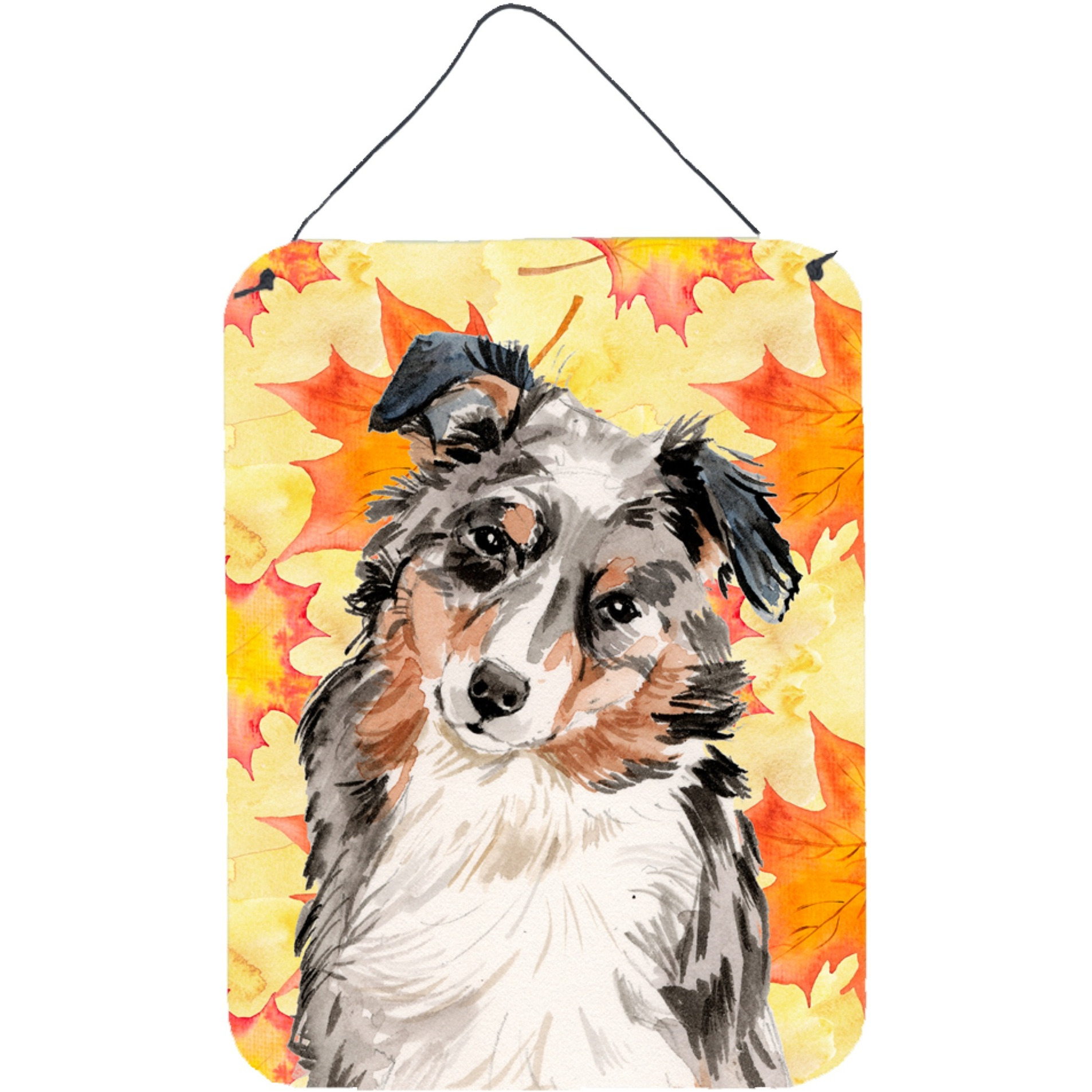 &quotCaroline's Treasures Australian Shepherd Fall Metal Print, 16"" x 12"", Multicolor"