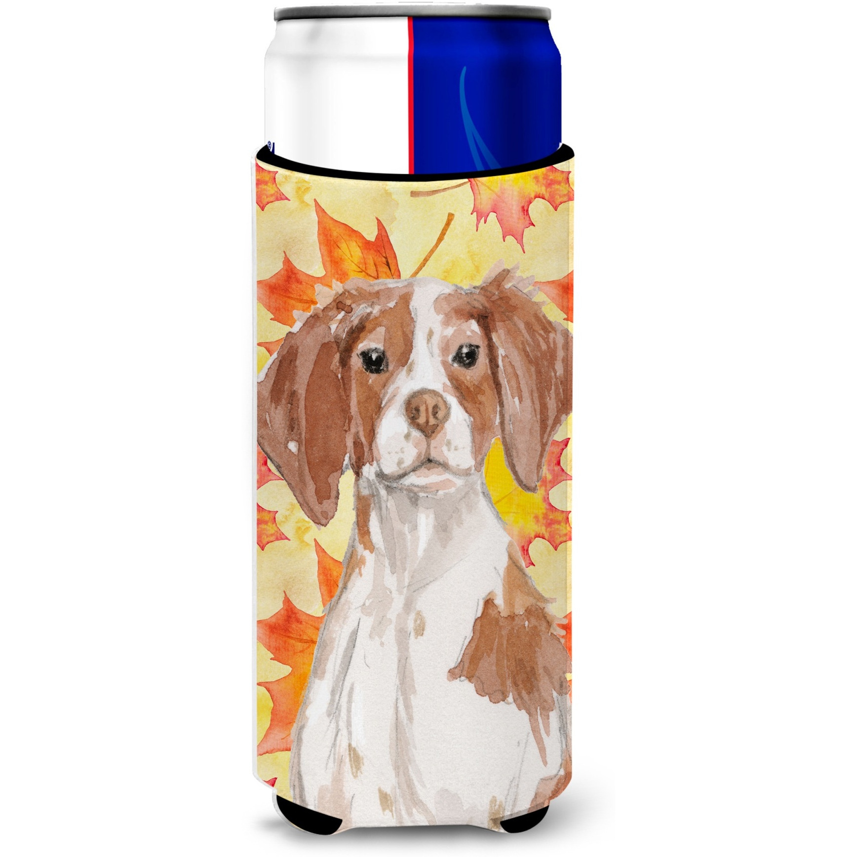 &quotCaroline's Treasures Brittany Spaniel Fall Decorative Can Hugger, Slim, Multicolor"