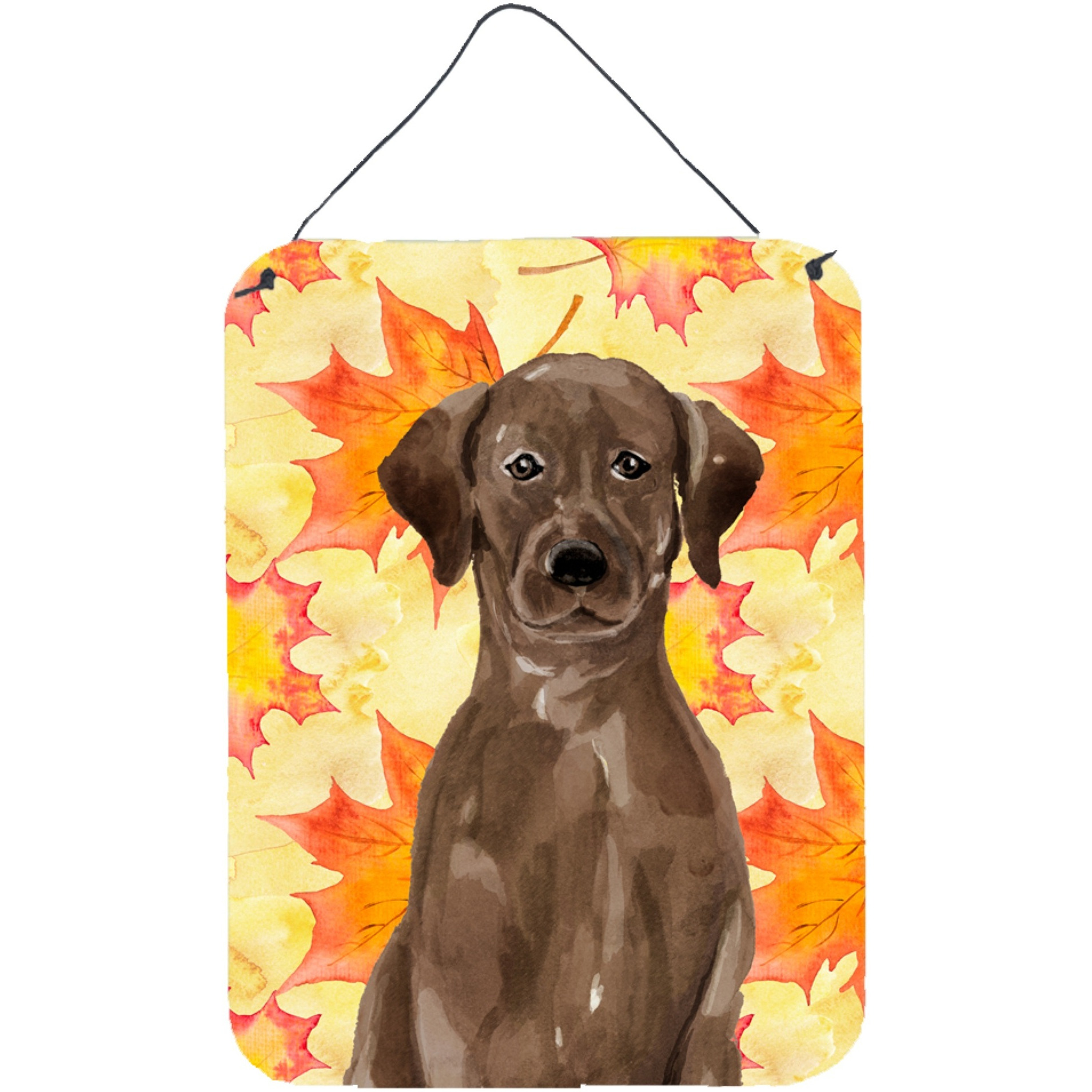 &quotCaroline's Treasures Chocolate Labrador Fall Metal Print, 16"" x 12"", Multicolor"