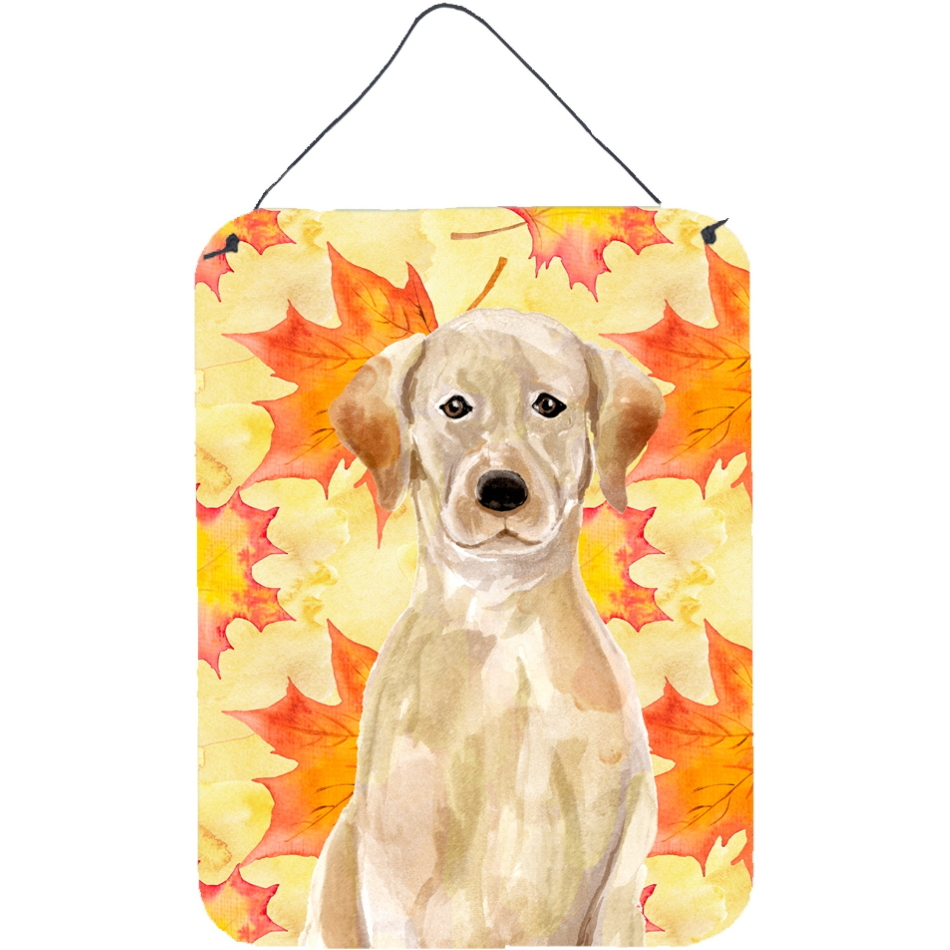 &quotCaroline's Treasures Yellow Labrador Fall Metal Print, 16"" x 12"", Multicolor"