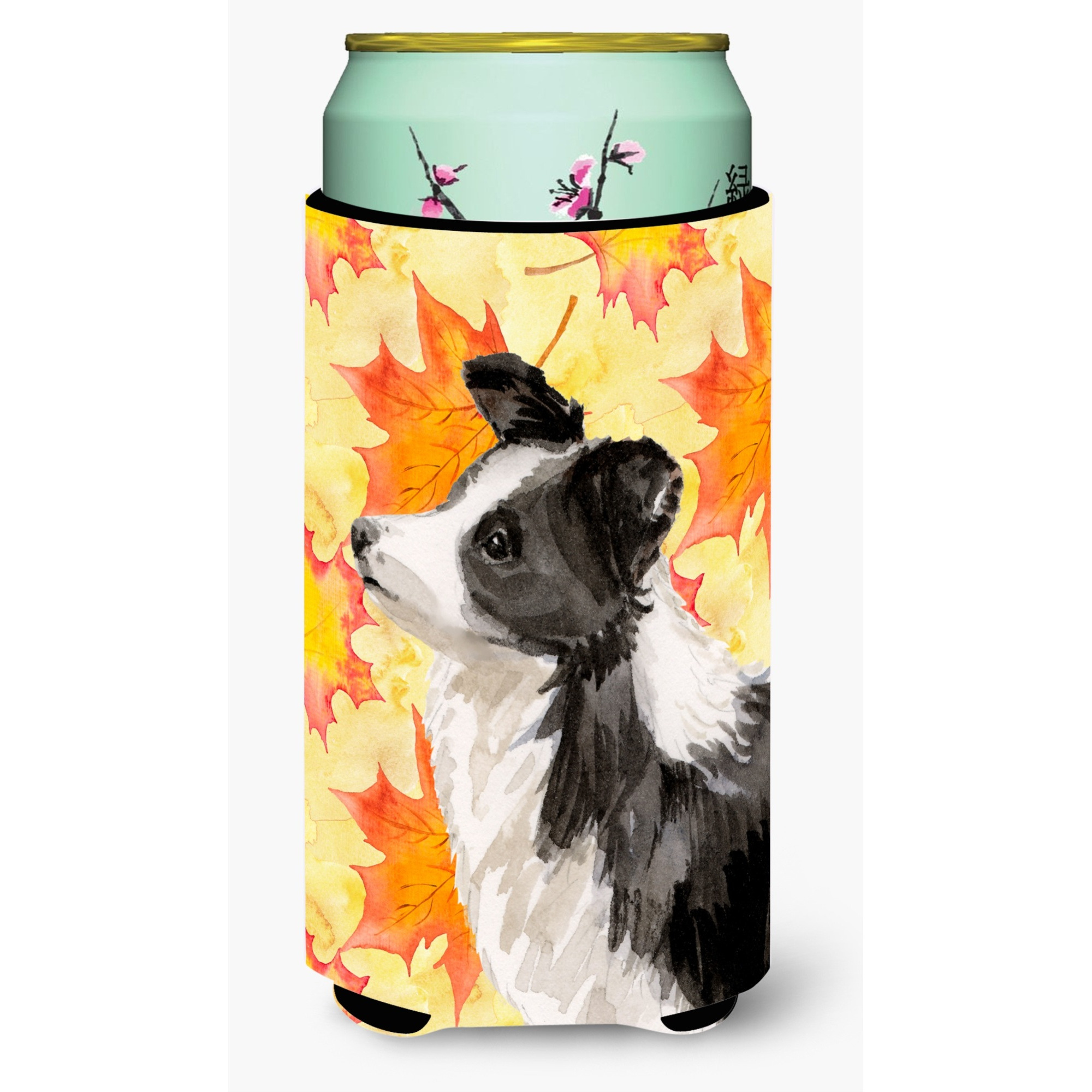 &quotCaroline's Treasures Border Collie Fall Decorative Can Hugger, Tall, Multicolor"