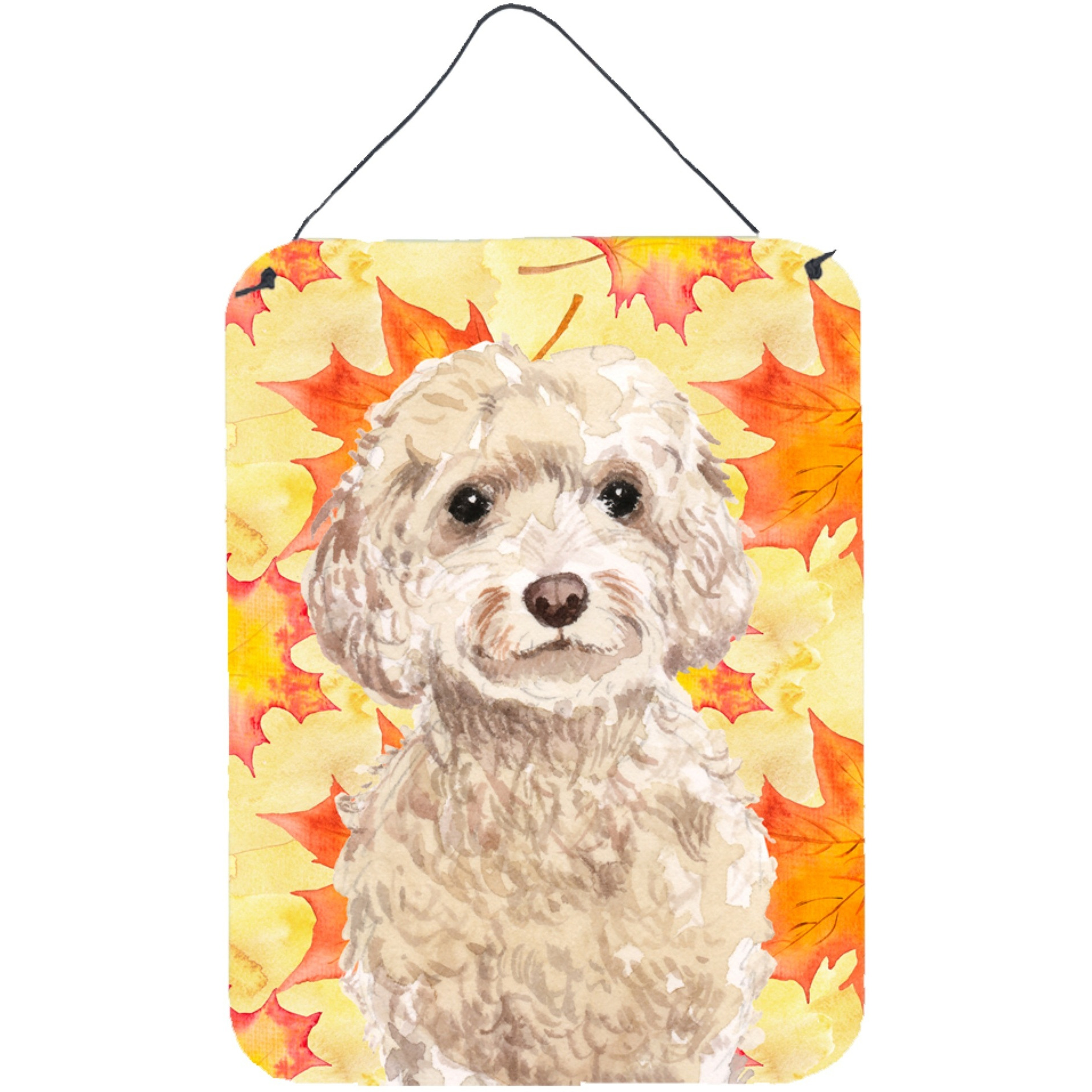 &quotCaroline's Treasures Champagne Cockapoo Fall Metal Print, 16"" x 12"", Multicolor"