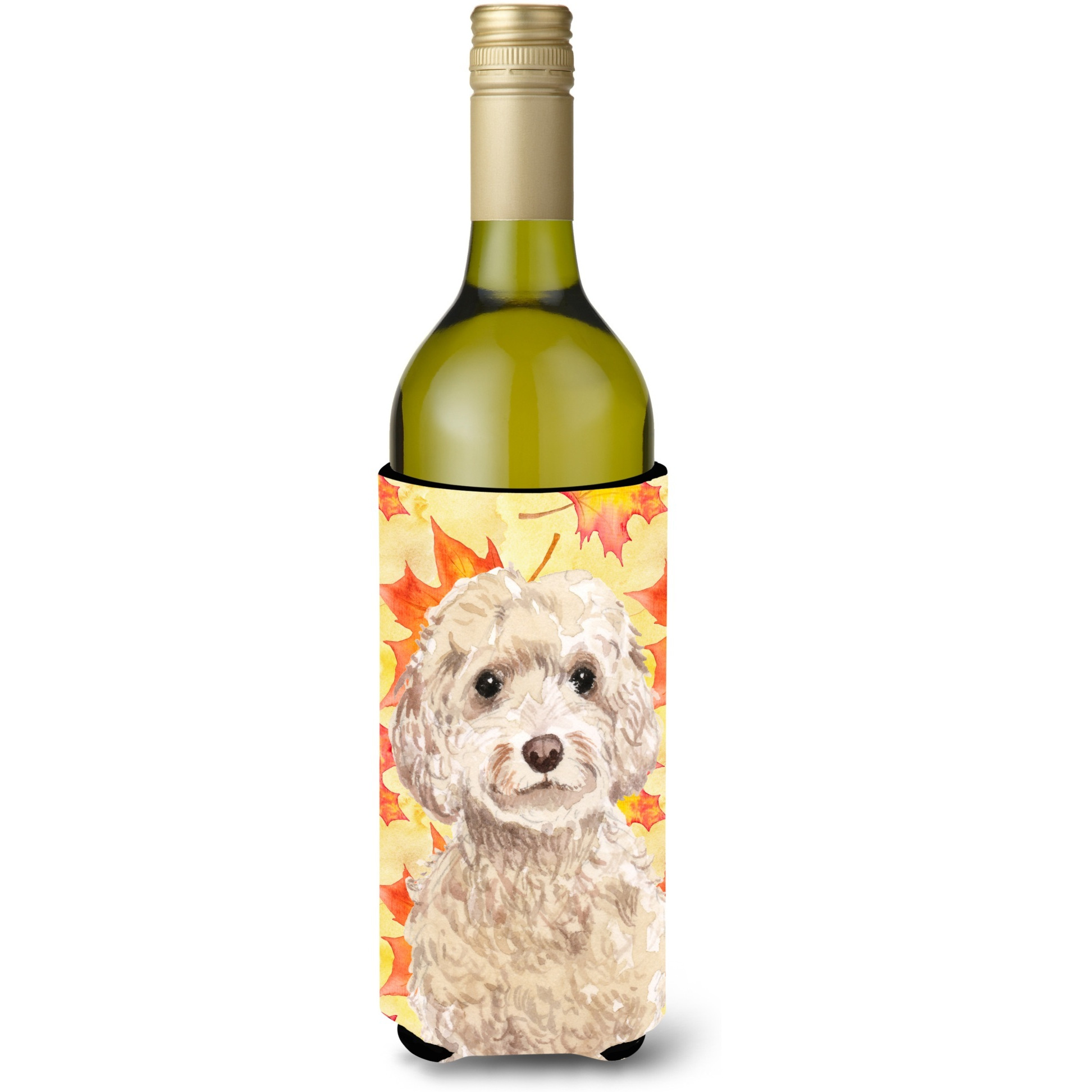 &quotCaroline's Treasures Champagne Cockapoo Fall Decorative Bottle Hugger, 750ml, Multicolor"