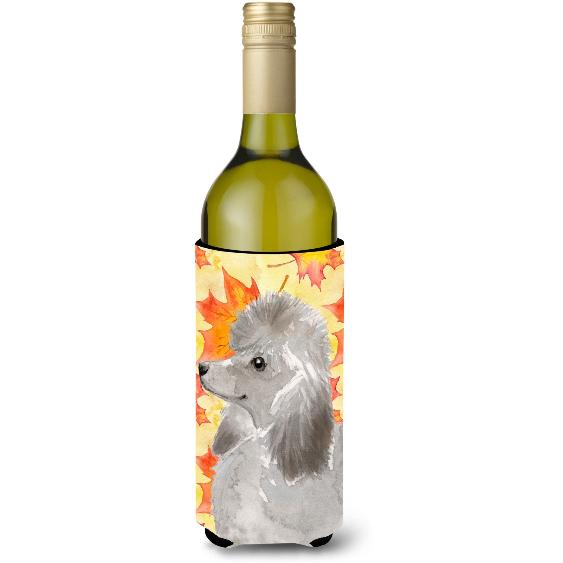 &quotCaroline's Treasures Grey Standard Poodle Fall Decorative Bottle Hugger, 750ml, Multicolor"