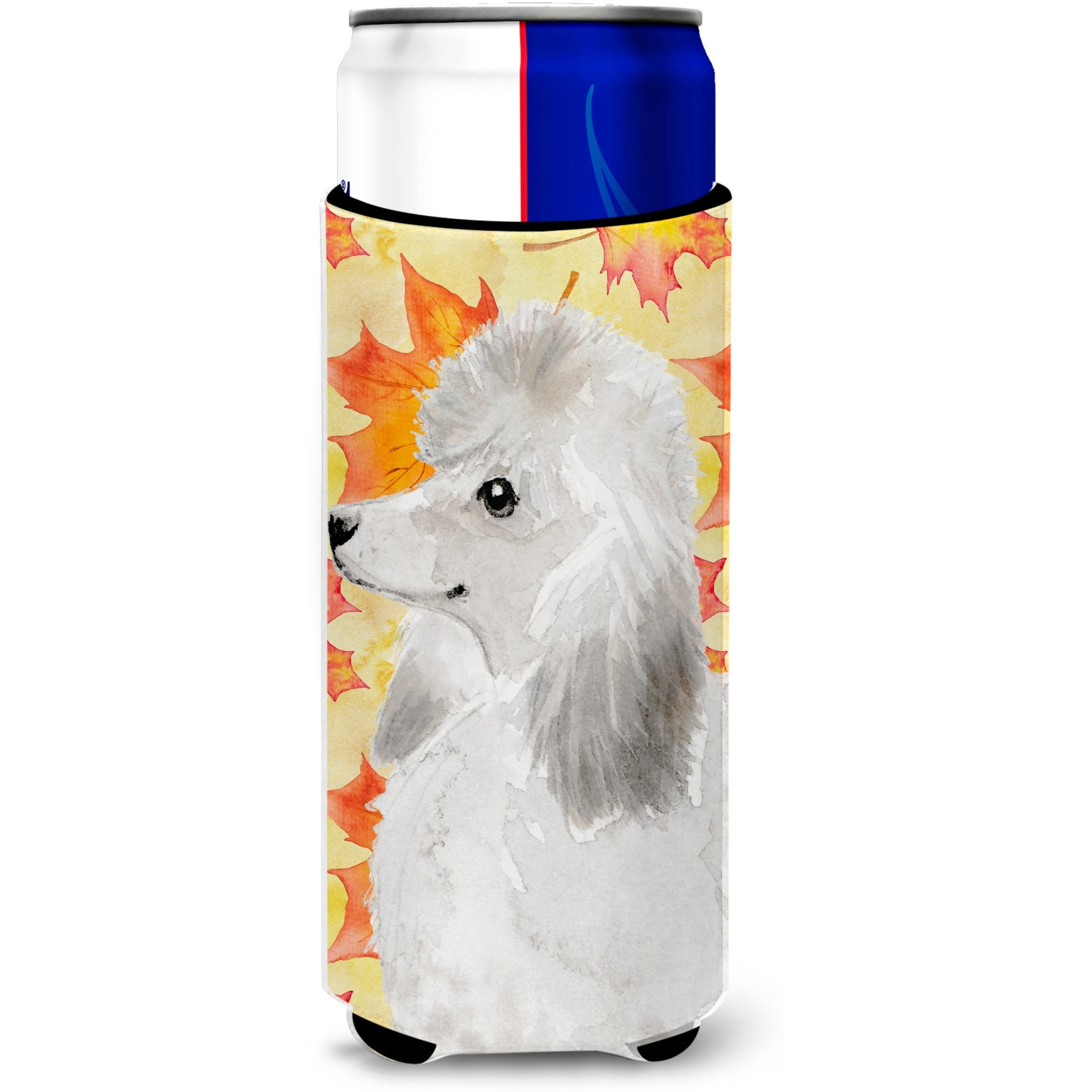 &quotCaroline's Treasures White Standard Poodle Fall Decorative Can Hugger, Slim, Multicolor"