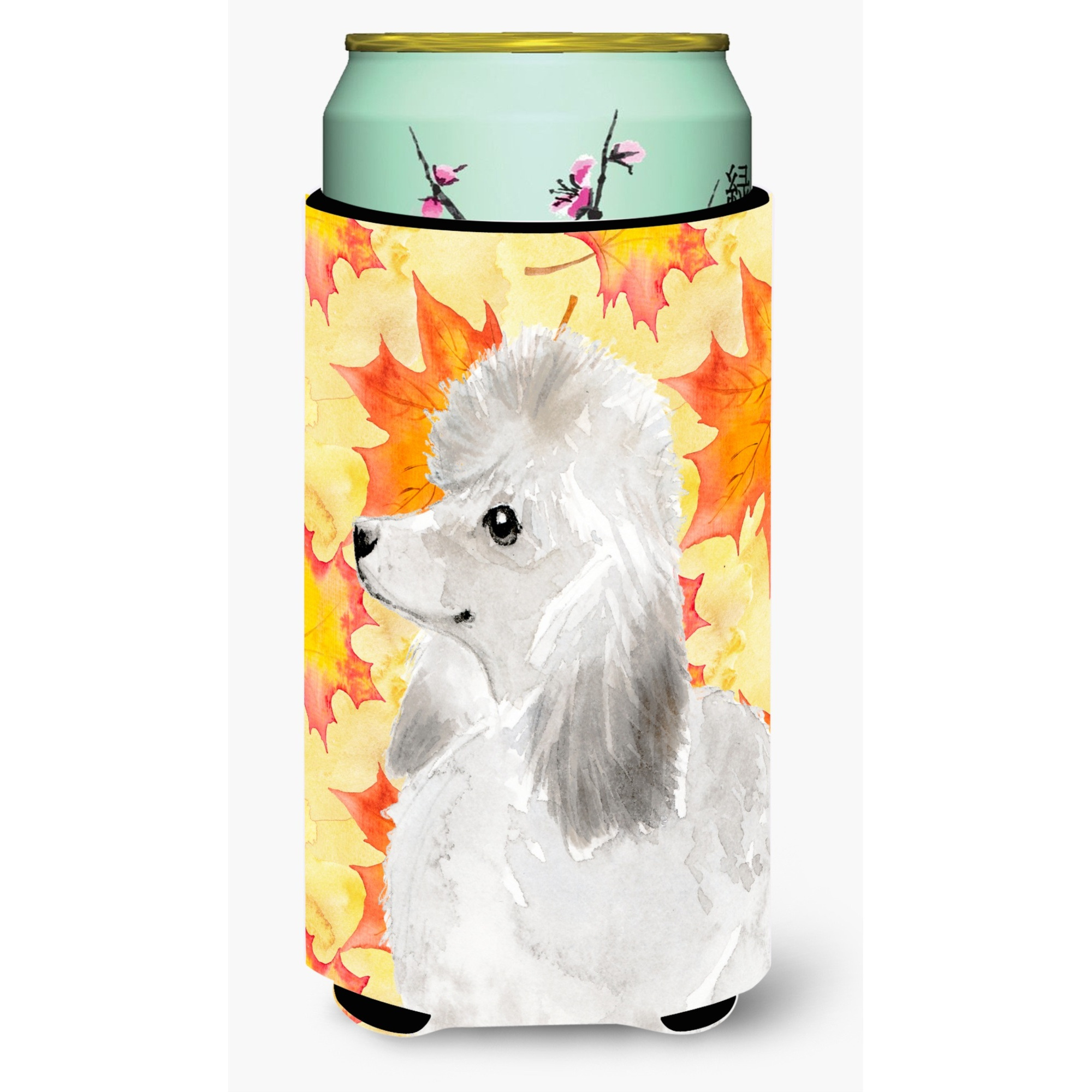 &quotCaroline's Treasures White Standard Poodle Fall Decorative Can Hugger, Tall, Multicolor"