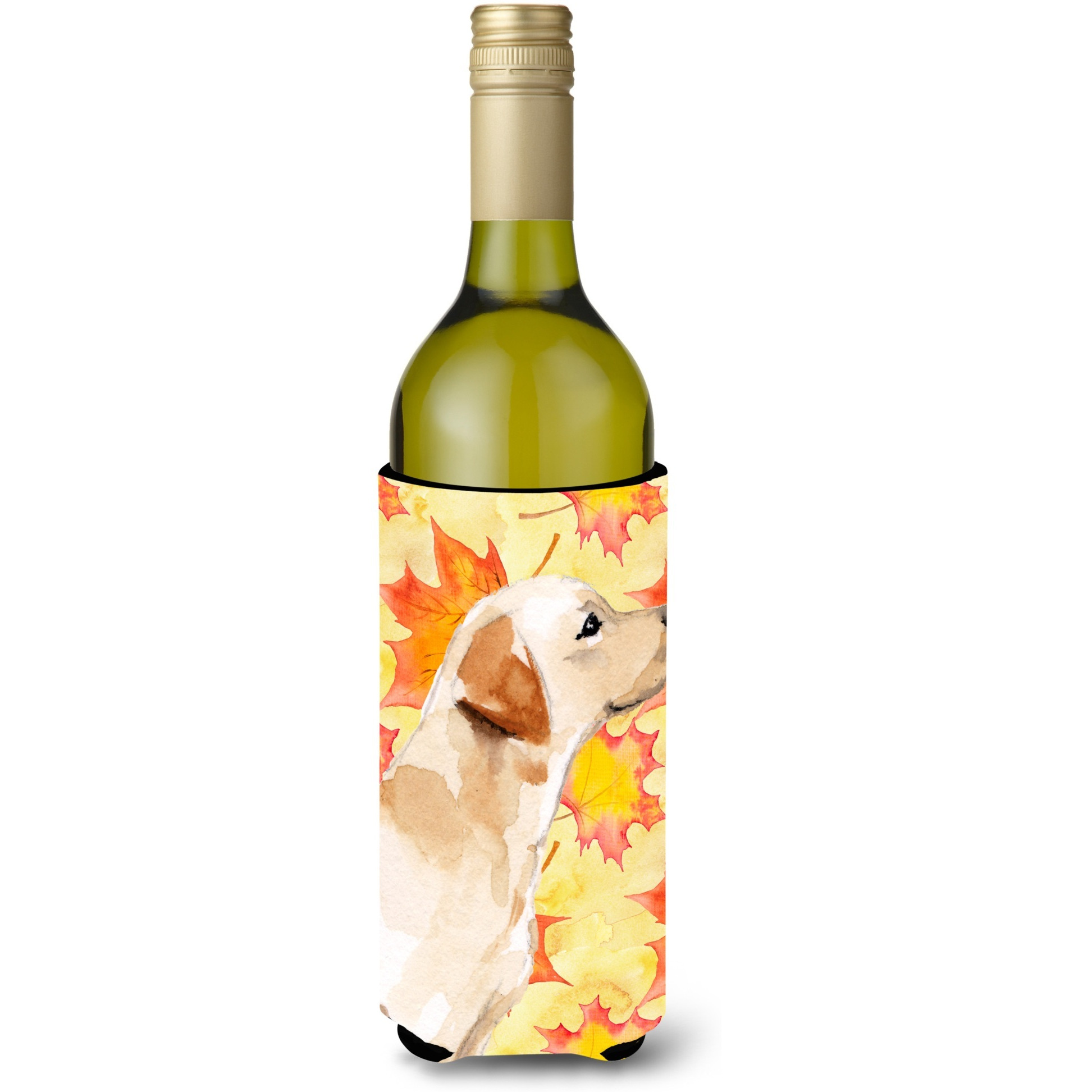 &quotCaroline's Treasures Yellow Labrador 2 Fall Decorative Bottle Hugger, 750ml, Multicolor"