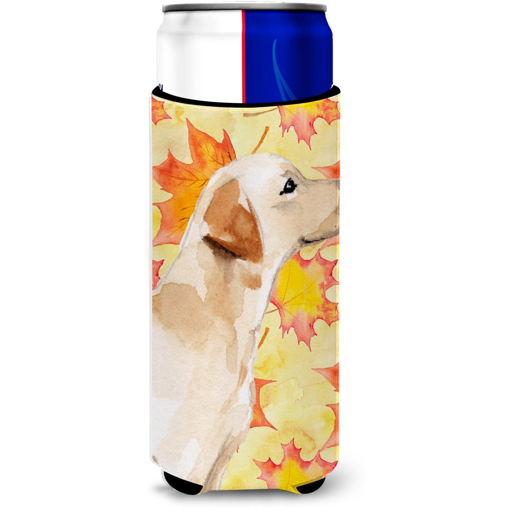 &quotCaroline's Treasures Yellow Labrador 2 Fall Decorative Can Hugger, Slim, Multicolor"