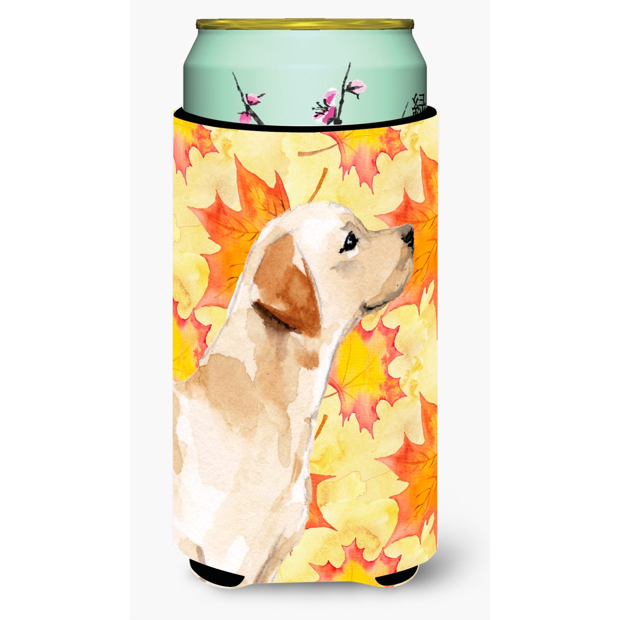 &quotCaroline's Treasures Yellow Labrador 2 Fall Decorative Can Hugger, Tall, Multicolor"