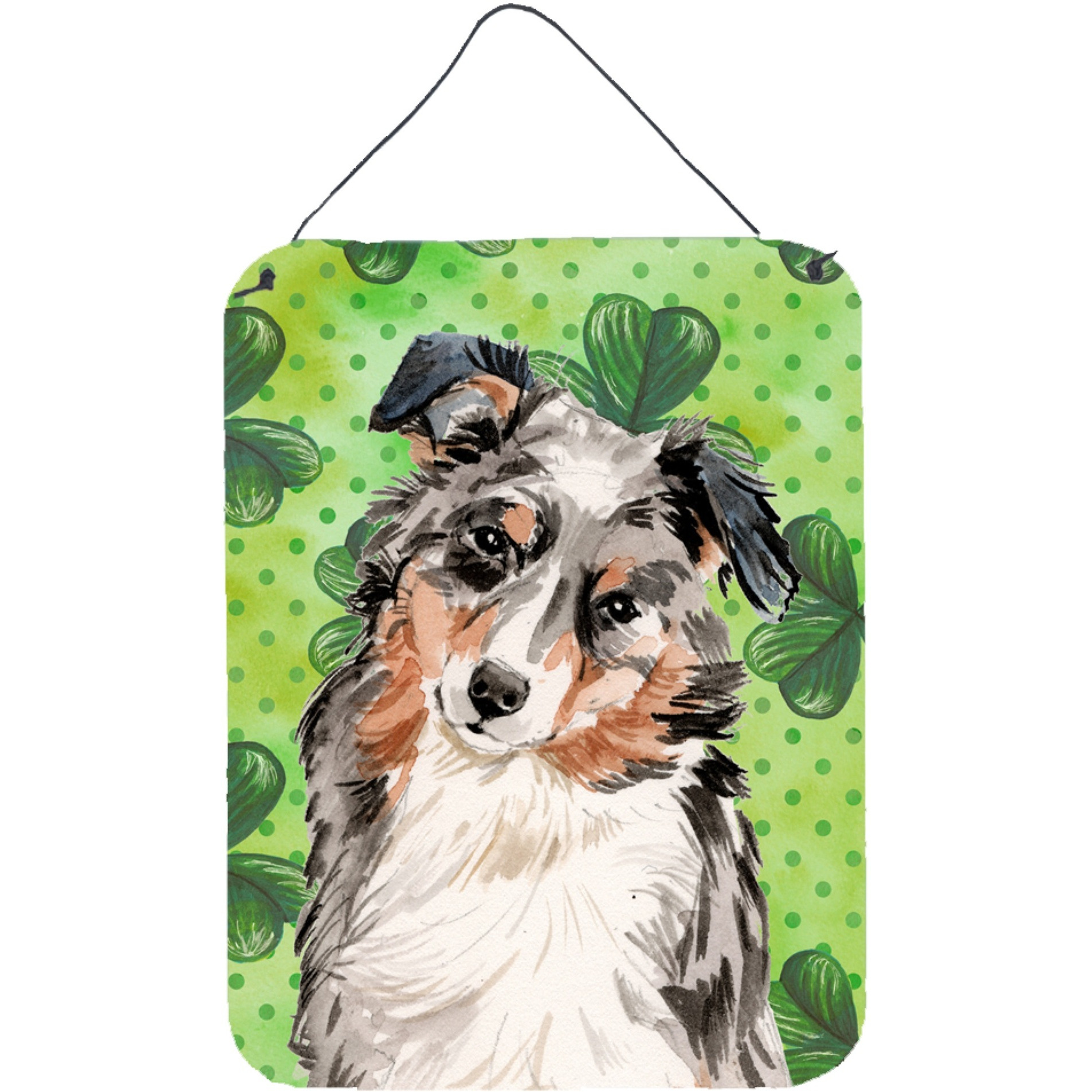 &quotCaroline's Treasures Australian Shepherd St. Patrick's Metal Print, 16"" x 12"", Multicolor"