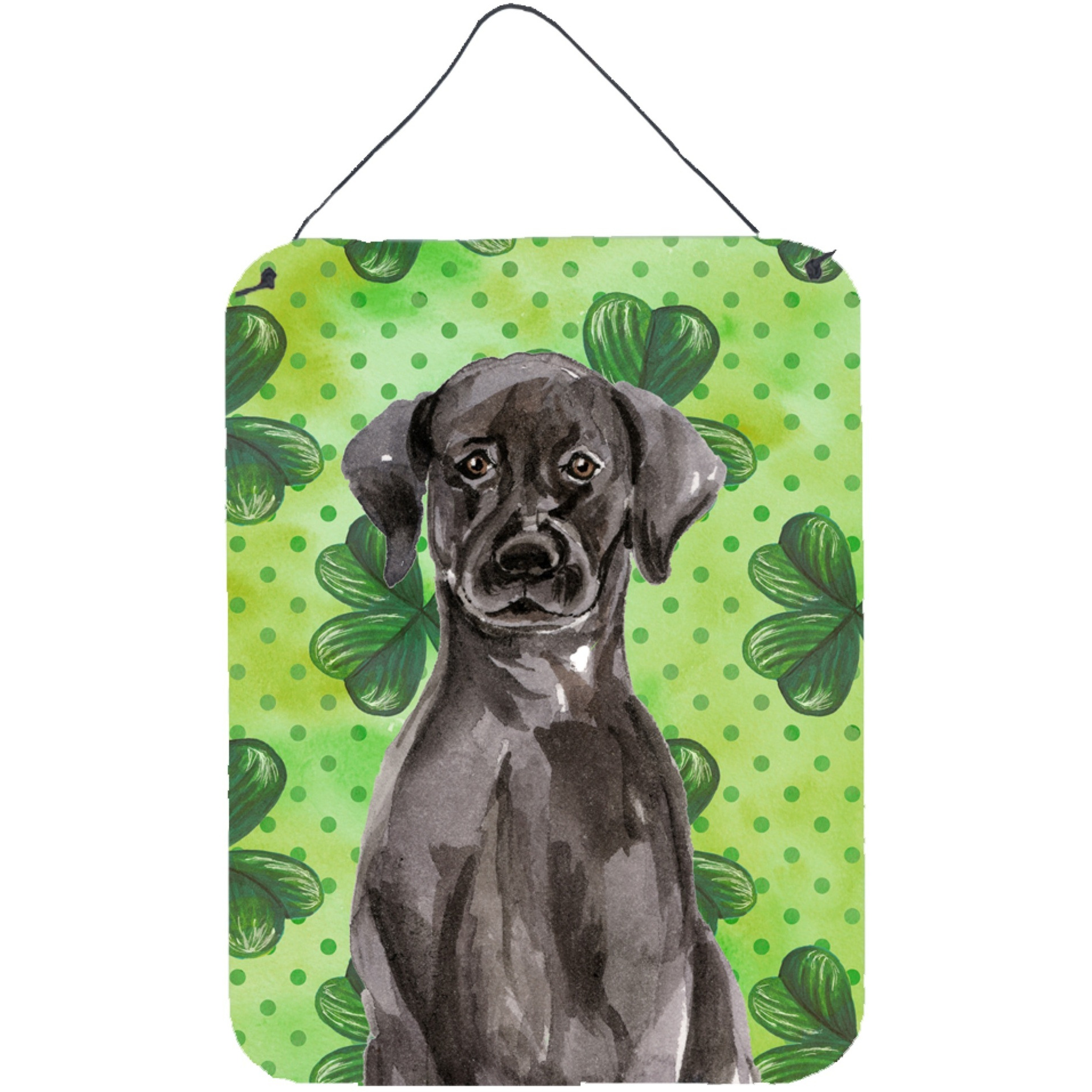 &quotCaroline's Treasures Black Labrador St. Patrick's Metal Print, 16"" x 12"", Multicolor"