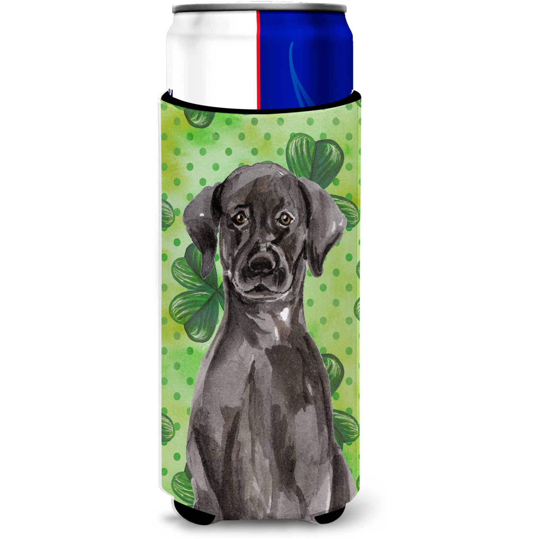 &quotCaroline's Treasures Black Labrador St. Patrick's Decorative Can Hugger, Slim, Multicolor"