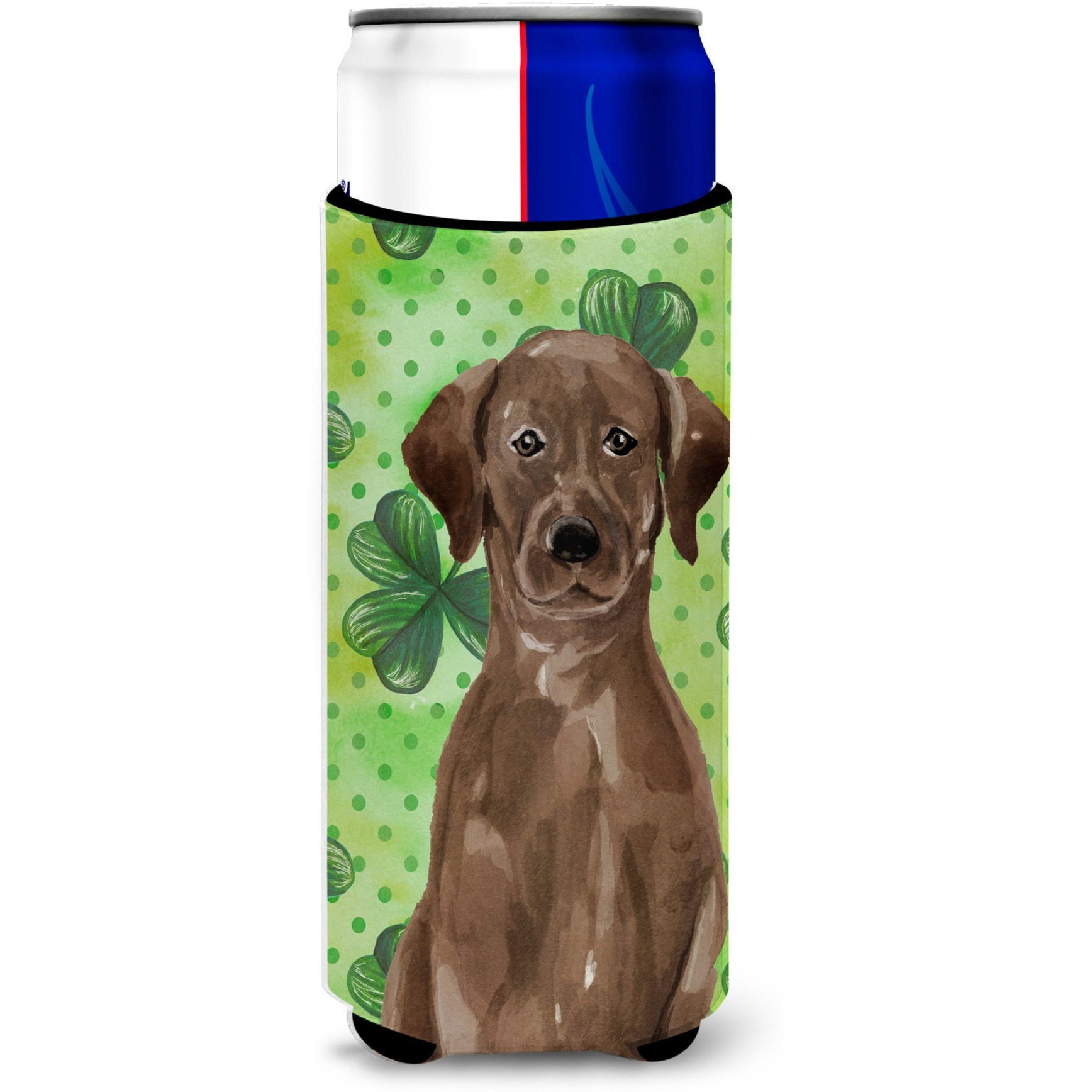 &quotCaroline's Treasures Chocolate Labrador St. Patrick's Decorative Can Hugger, Slim, Multicolor"