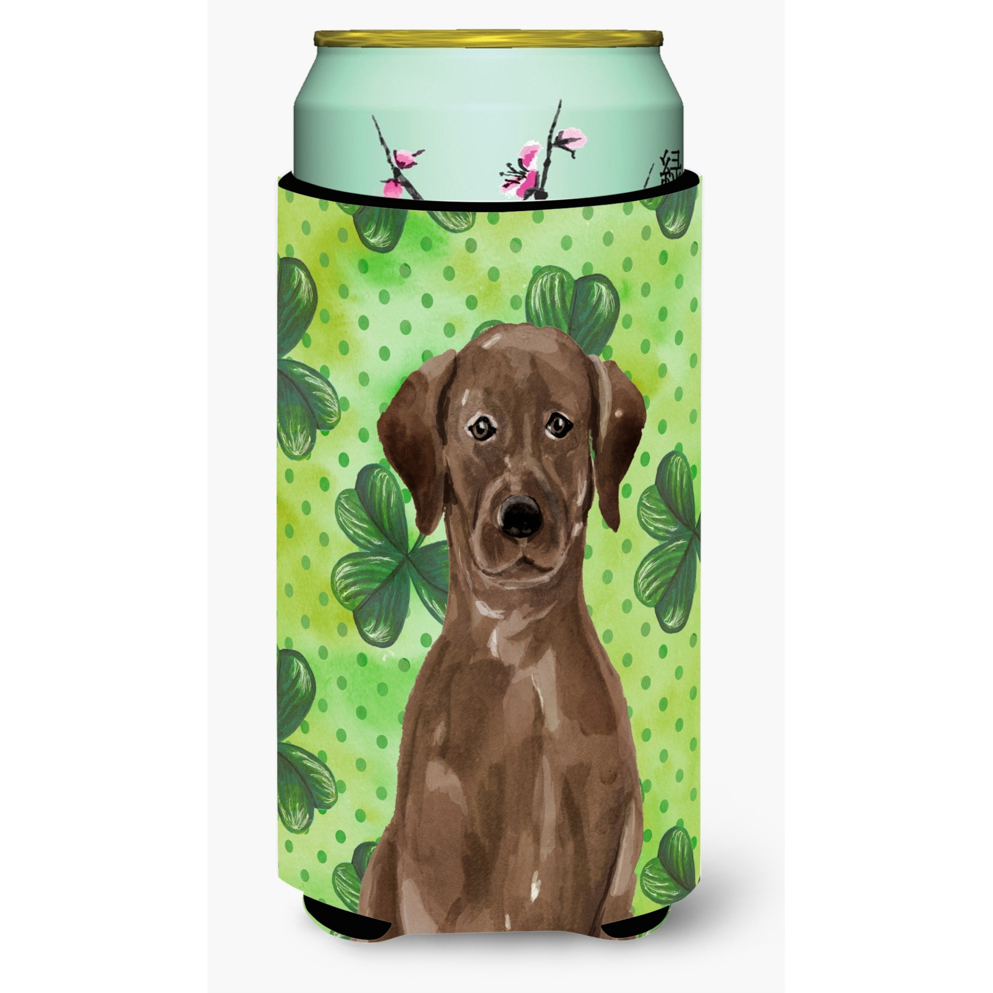 &quotCaroline's Treasures Chocolate Labrador St. Patrick's Decorative Can Hugger, Tall, Multicolor"