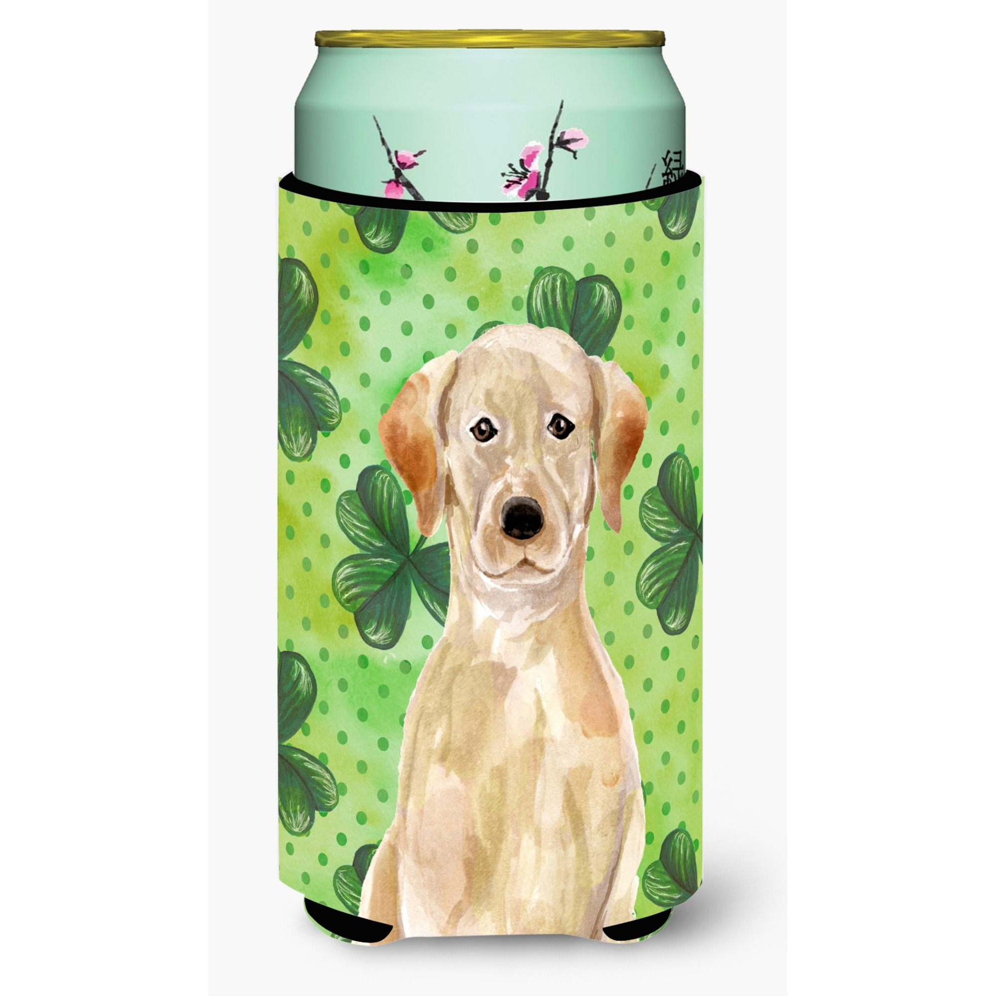 &quotCaroline's Treasures Yellow Labrador St. Patrick's Decorative Can Hugger, Tall, Multicolor"