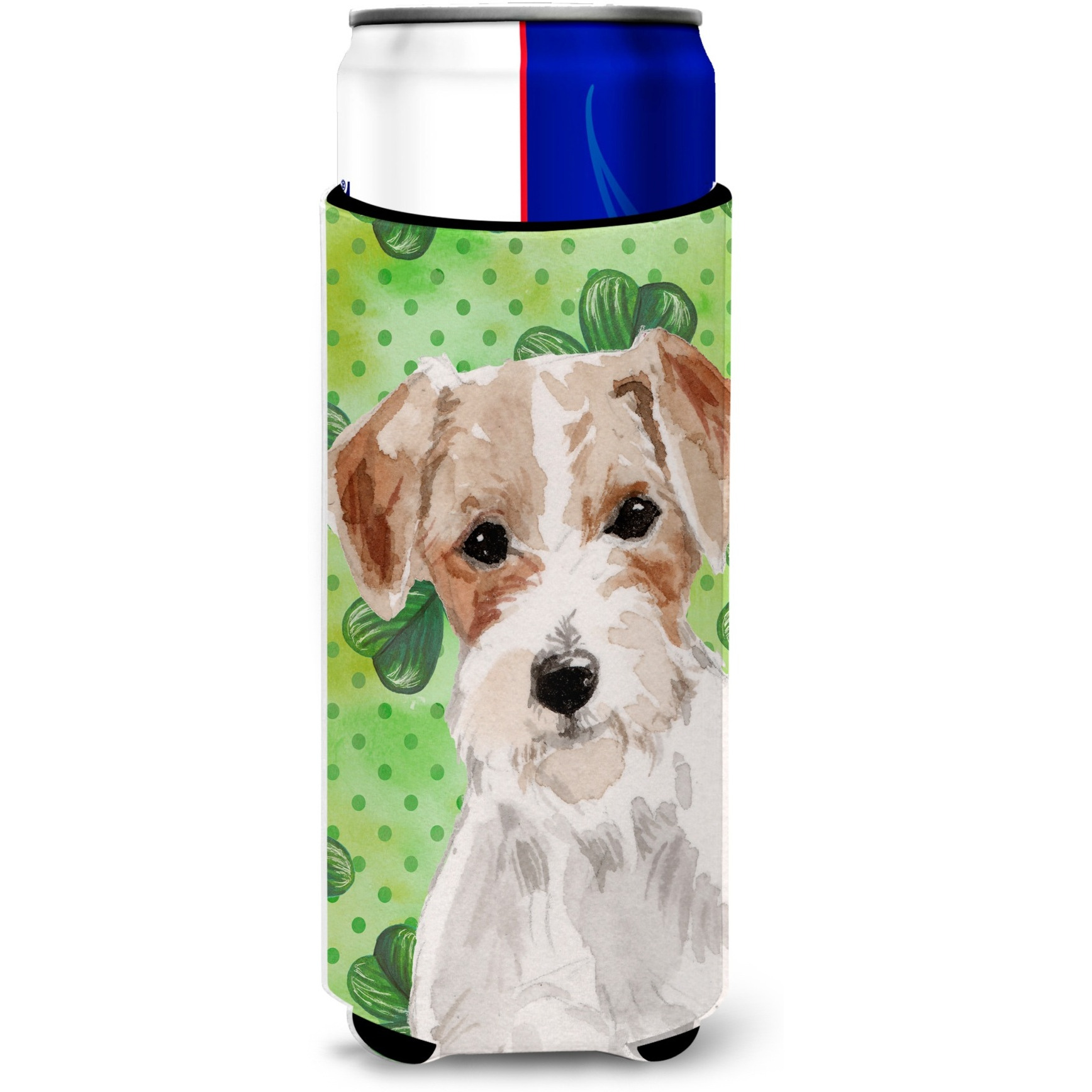 &quotCaroline's Treasures Wire Hair Jack Russell St. Patrick's Decorative Can Hugger, Slim, Multicolor"