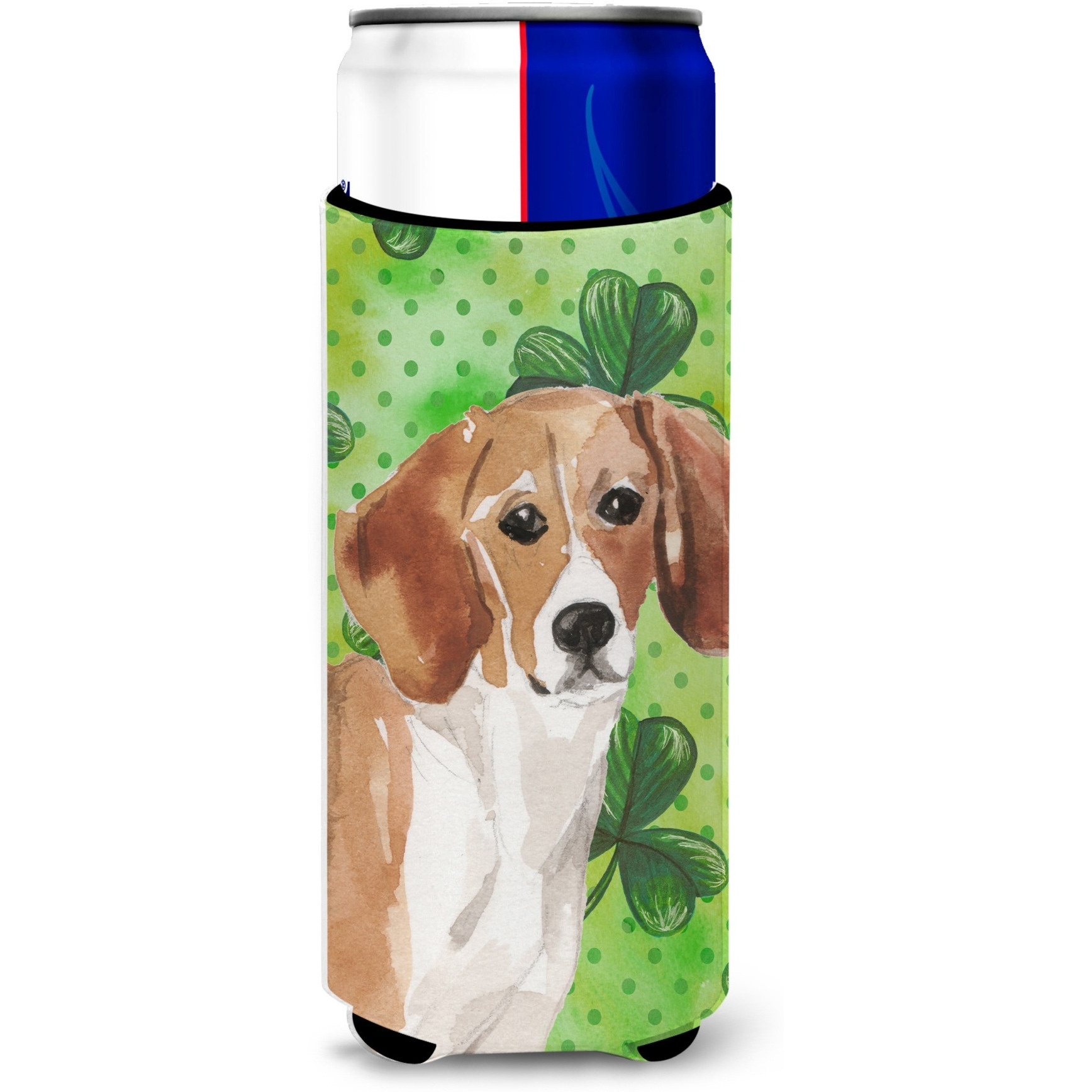 &quotCaroline's Treasures Beagle St. Patrick's Decorative Can Hugger, Slim, Multicolor"