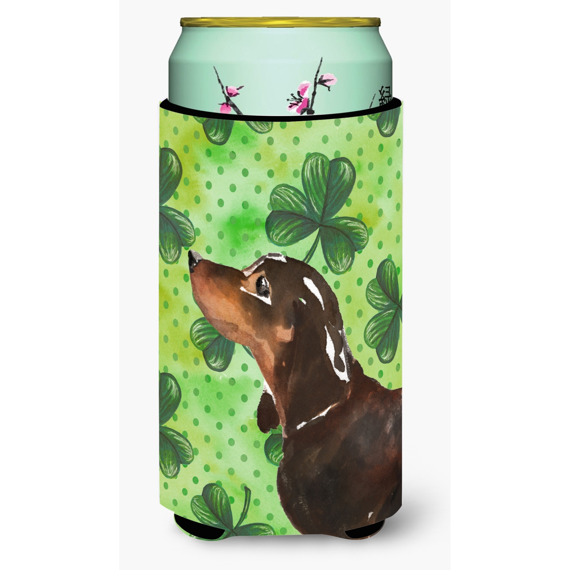 &quotCaroline's Treasures Black and Tan Dachshund St. Patrick's Decorative Can Hugger, Tall, Multicolor"