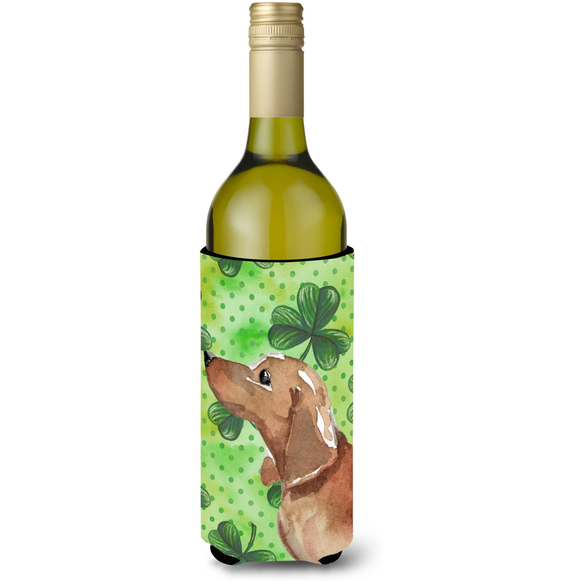 &quotCaroline's Treasures Red Tan Dachshund St. Patrick's Decorative Bottle Hugger, 750ml, Multicolor"