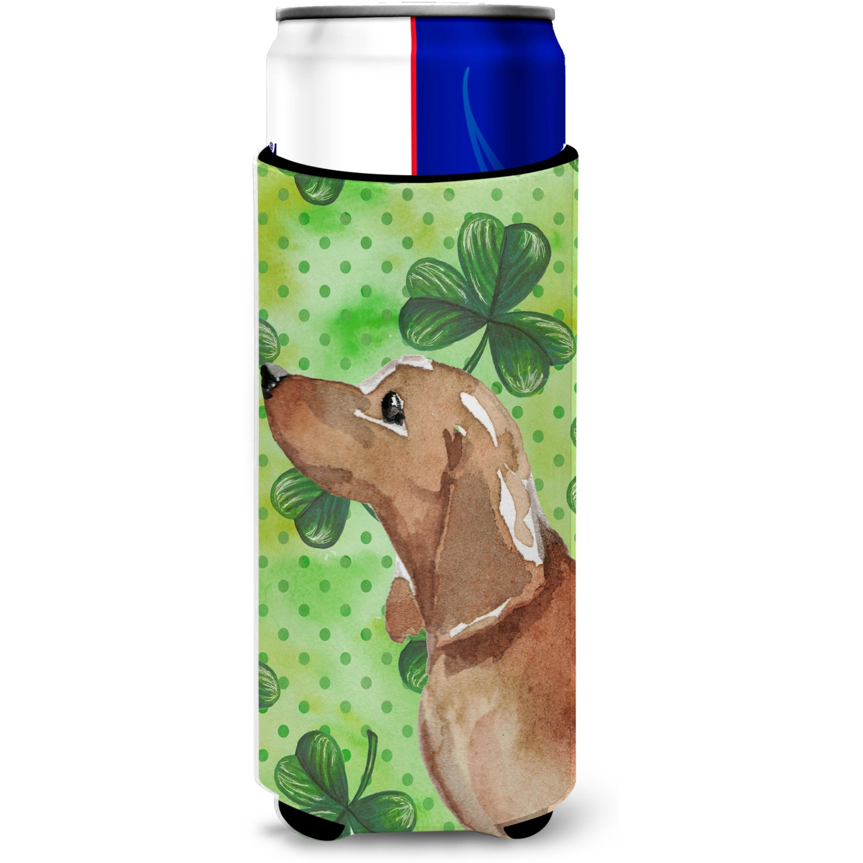 &quotCaroline's Treasures Red Tan Dachshund St. Patrick's Decorative Can Hugger, Slim, Multicolor"