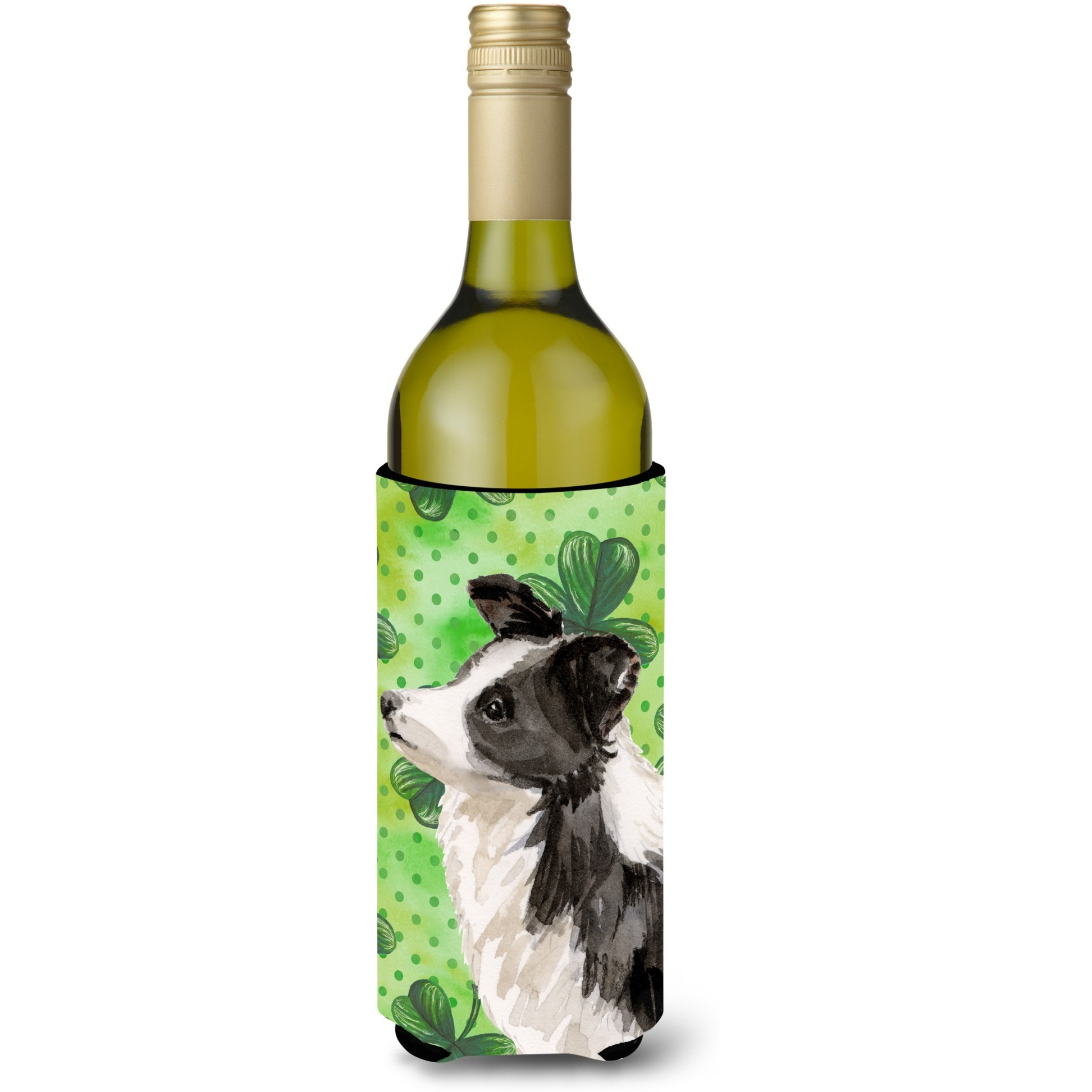 &quotCaroline's Treasures Border Collie St. Patrick's Decorative Bottle Hugger, 750ml, Multicolor"