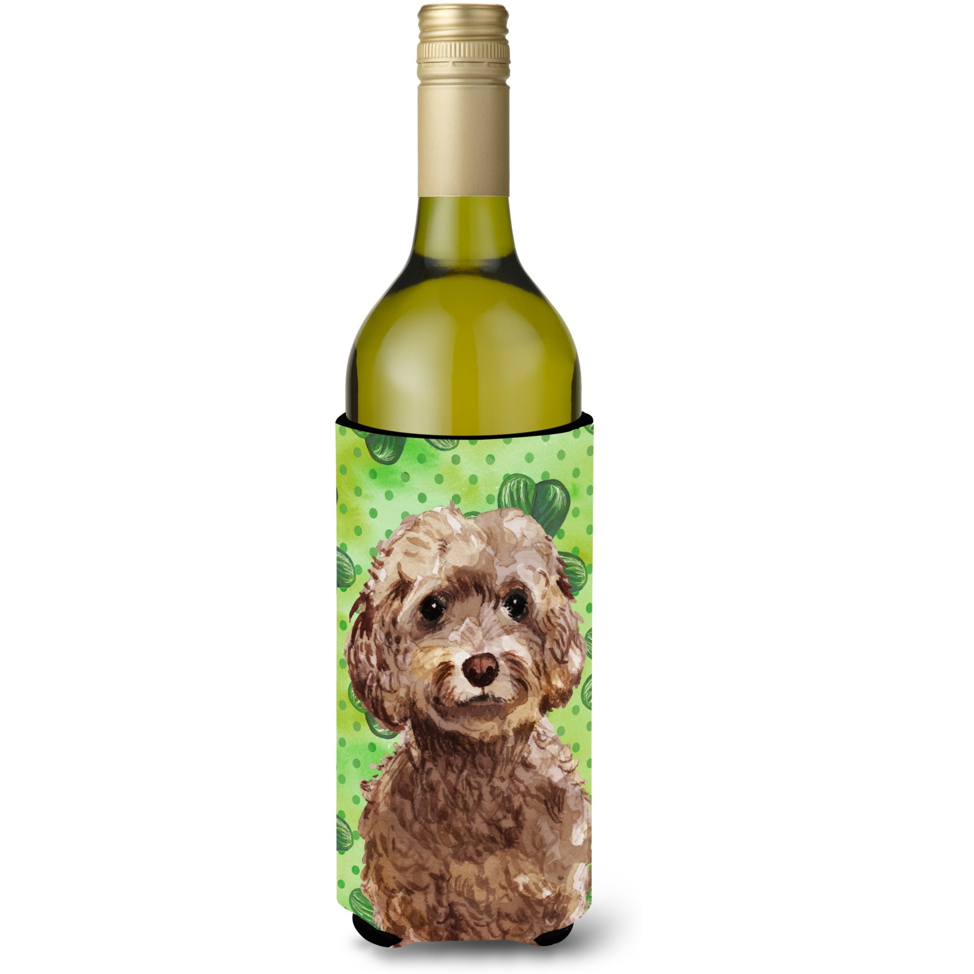 &quotCaroline's Treasures Brown Cockapoo St. Patrick's Decorative Bottle Hugger, 750ml, Multicolor"