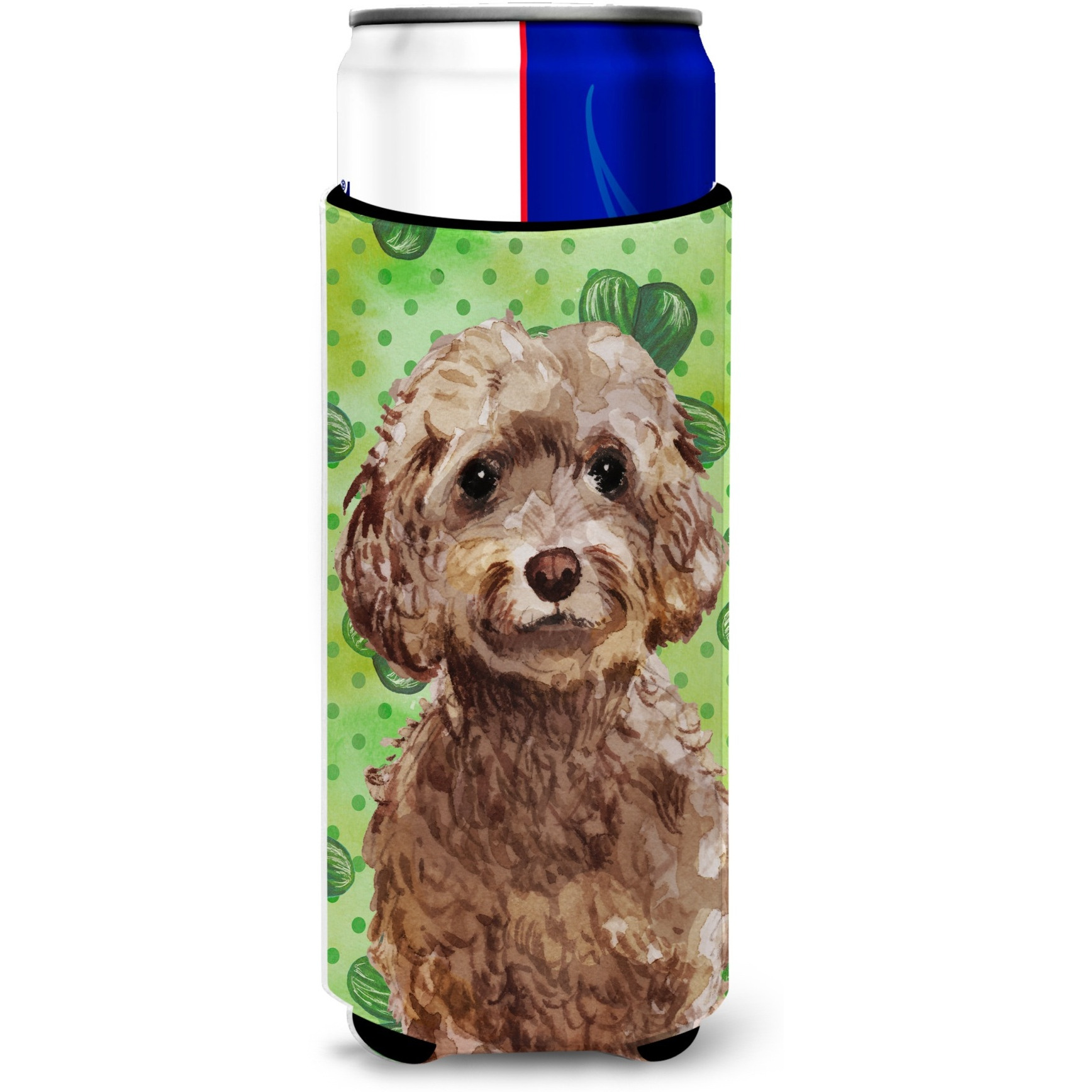 &quotCaroline's Treasures Brown Cockapoo St. Patrick's Decorative Can Hugger, Slim, Multicolor"