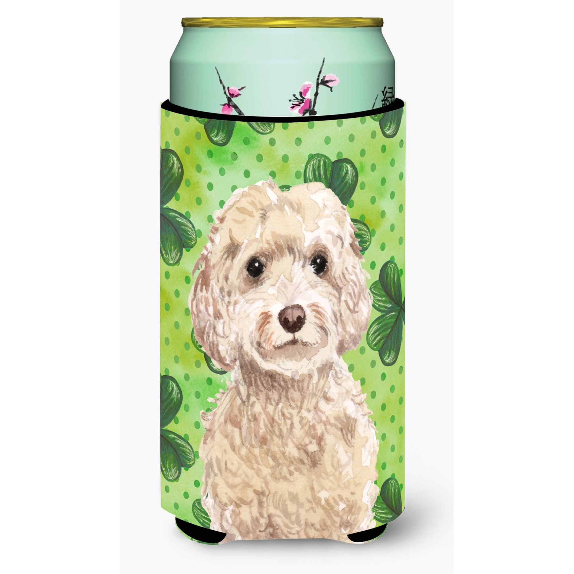 &quotCaroline's Treasures Champagne Cockapoo St. Patrick's Decorative Can Hugger, Tall, Multicolor"