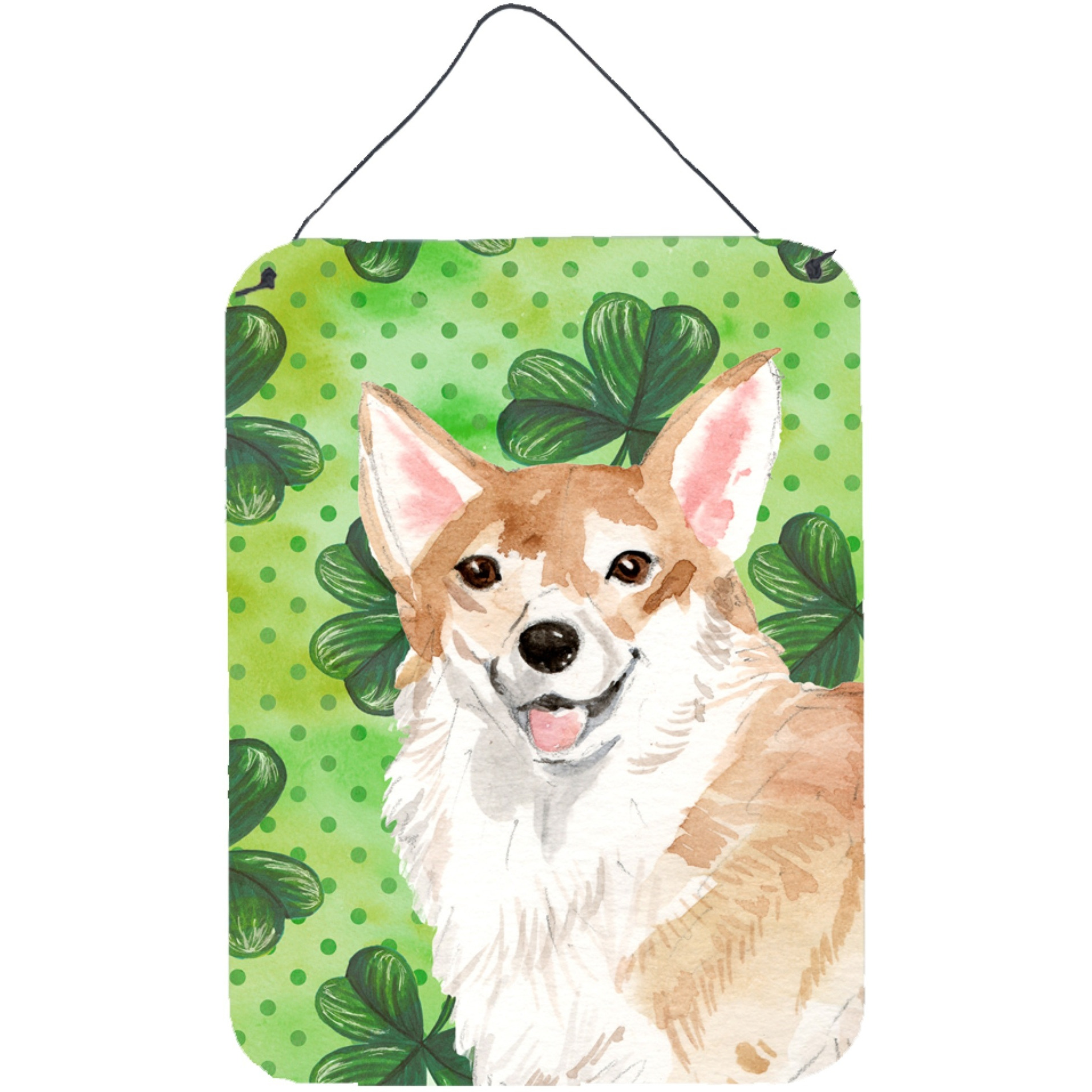 &quotCaroline's Treasures Corgi St. Patrick's Metal Print, 16"" x 12"", Multicolor"