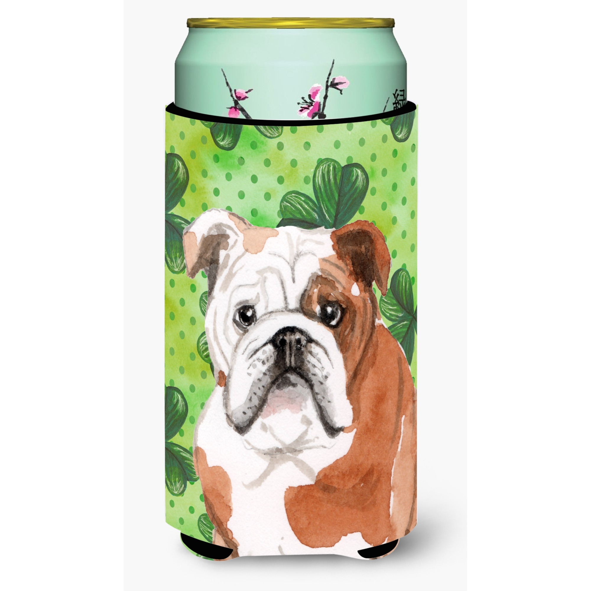 &quotCaroline's Treasures English Bulldog St. Patrick's Decorative Can Hugger, Tall, Multicolor"