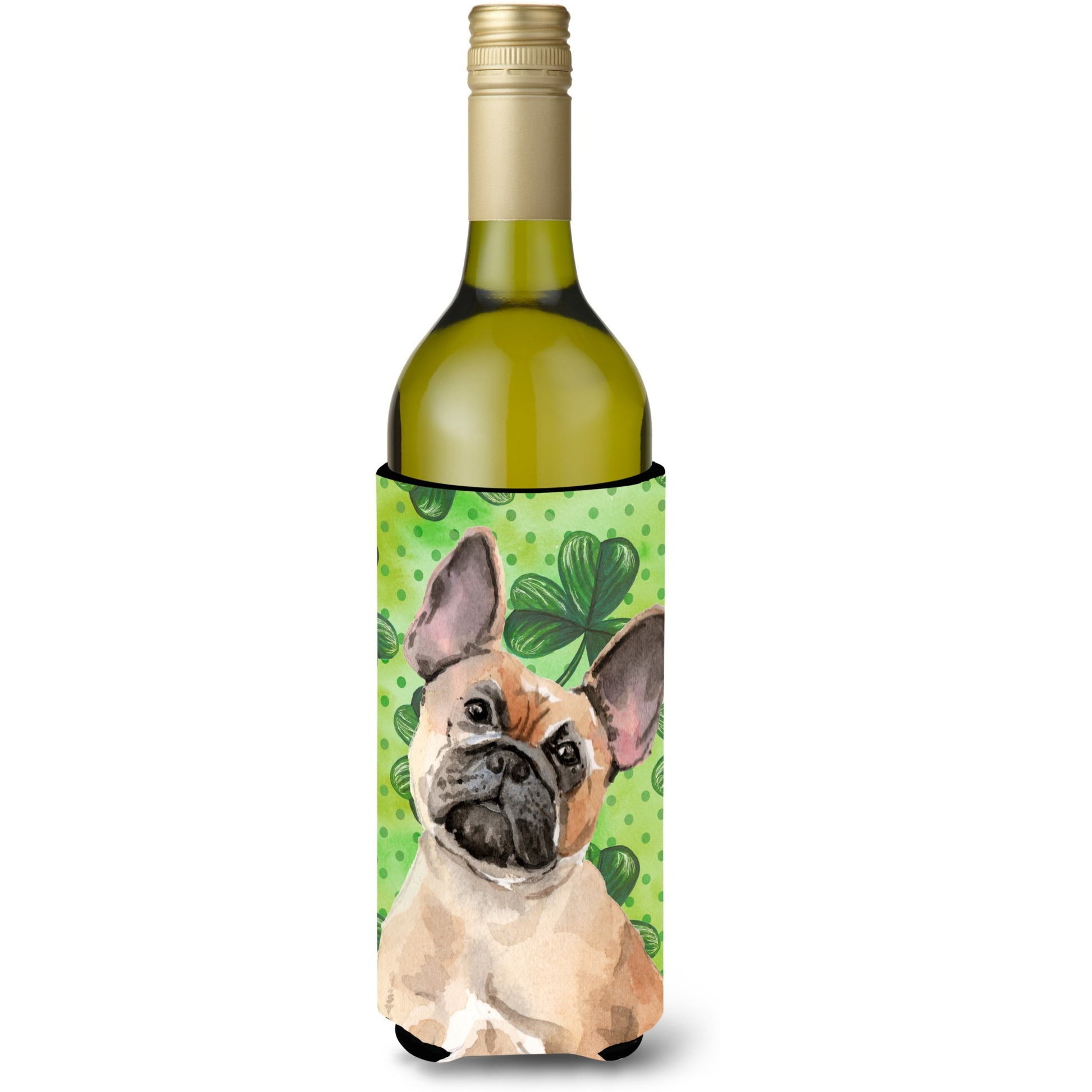 &quotCaroline's Treasures Fawn French Bulldog St. Patrick's Decorative Bottle Hugger, 750ml, Multicolor"