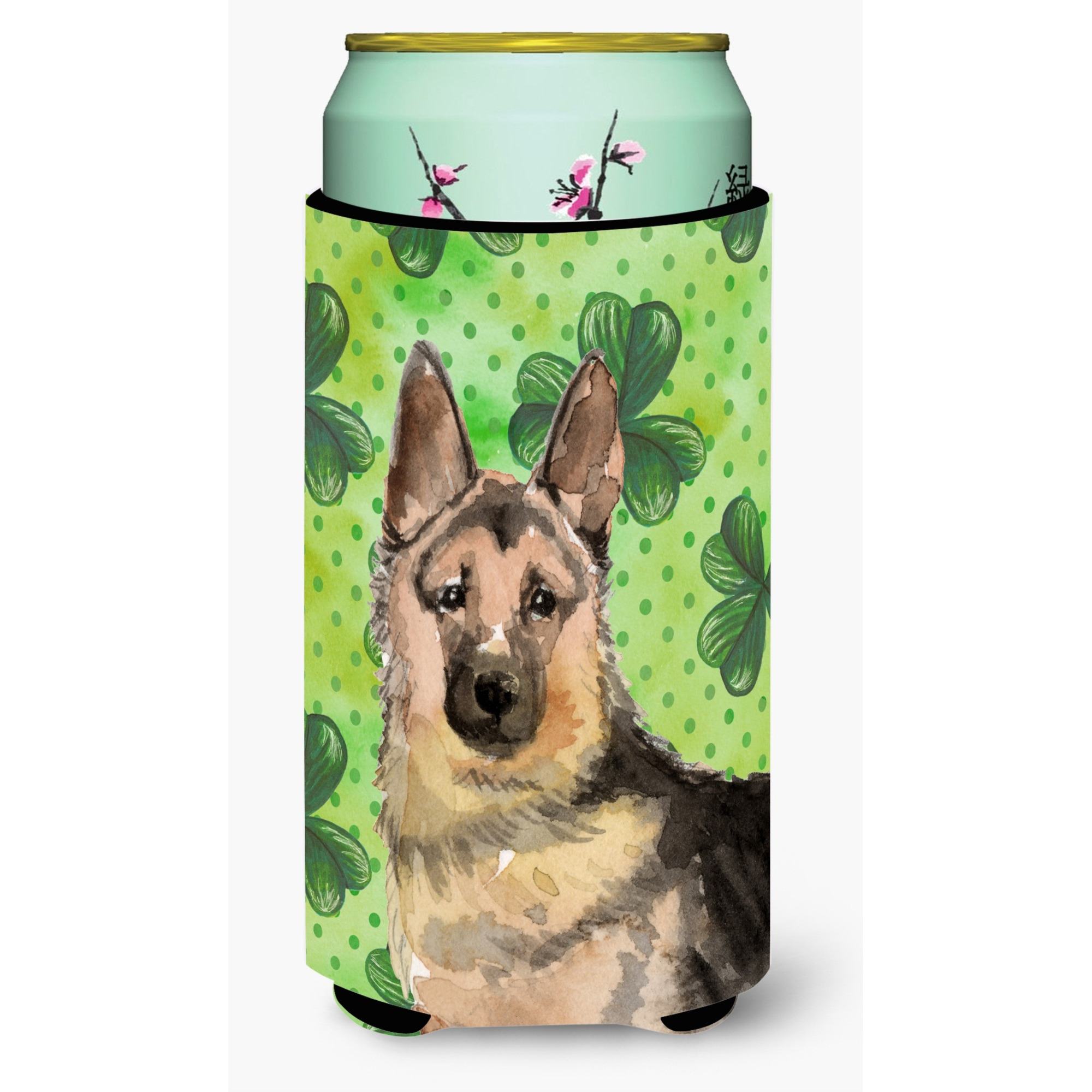 &quotCaroline's Treasures German Shepherd St. Patrick's Decorative Can Hugger, Tall, Multicolor"