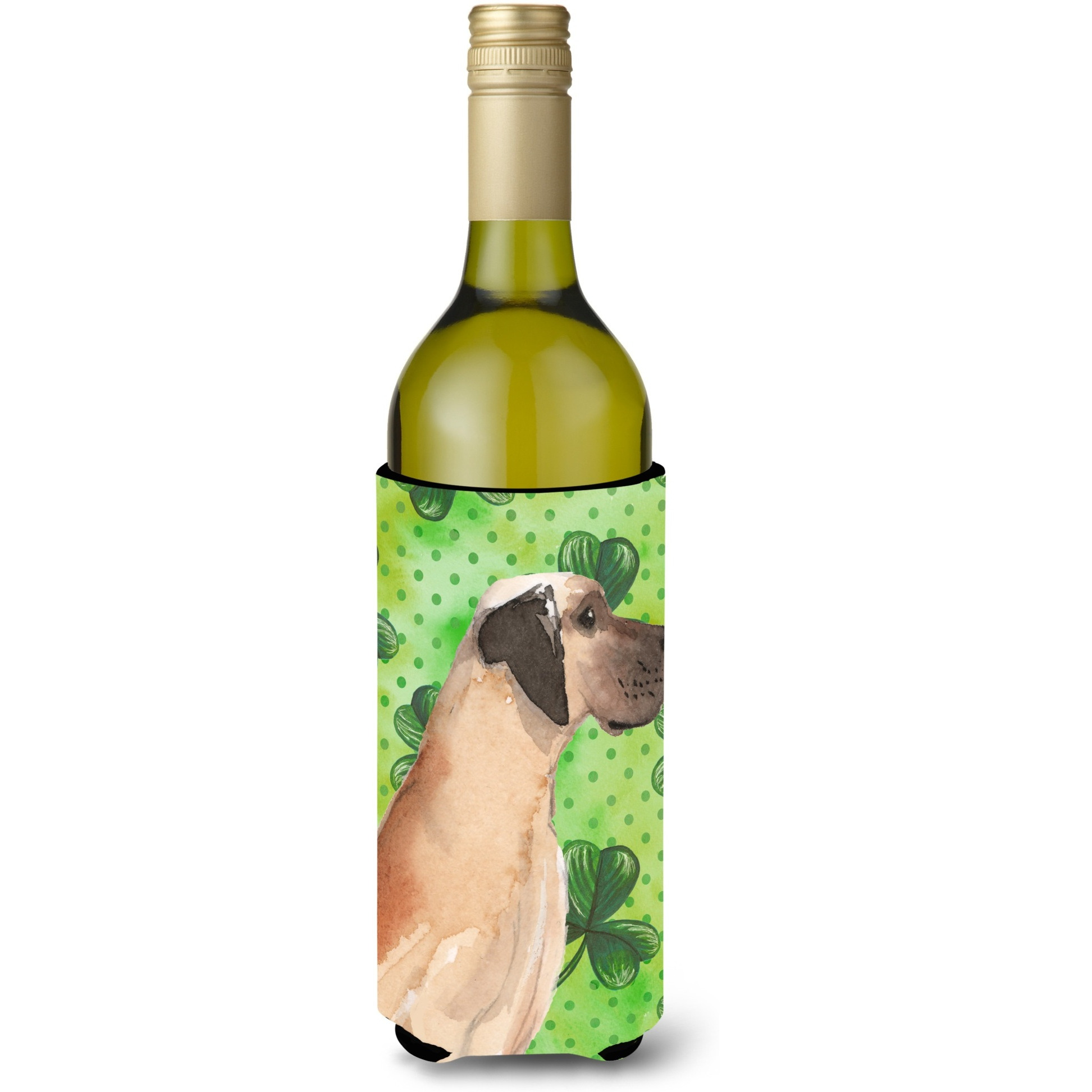 &quotCaroline's Treasures Fawn Natural Dane St. Patrick's Decorative Bottle Hugger, 750ml, Multicolor"