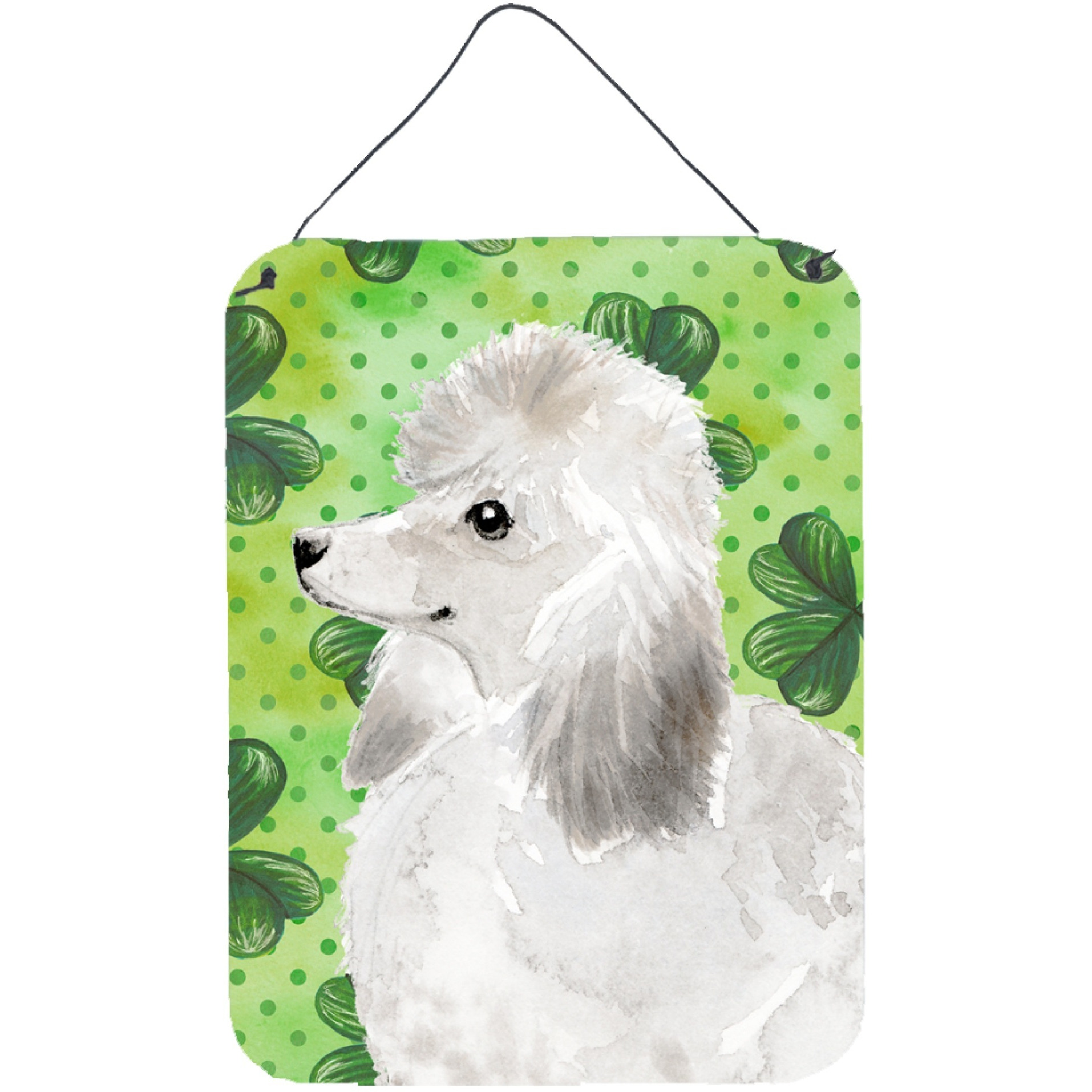 &quotCaroline's Treasures White Standard Poodle St. Patrick's Metal Print, 16"" x 12"", Multicolor"