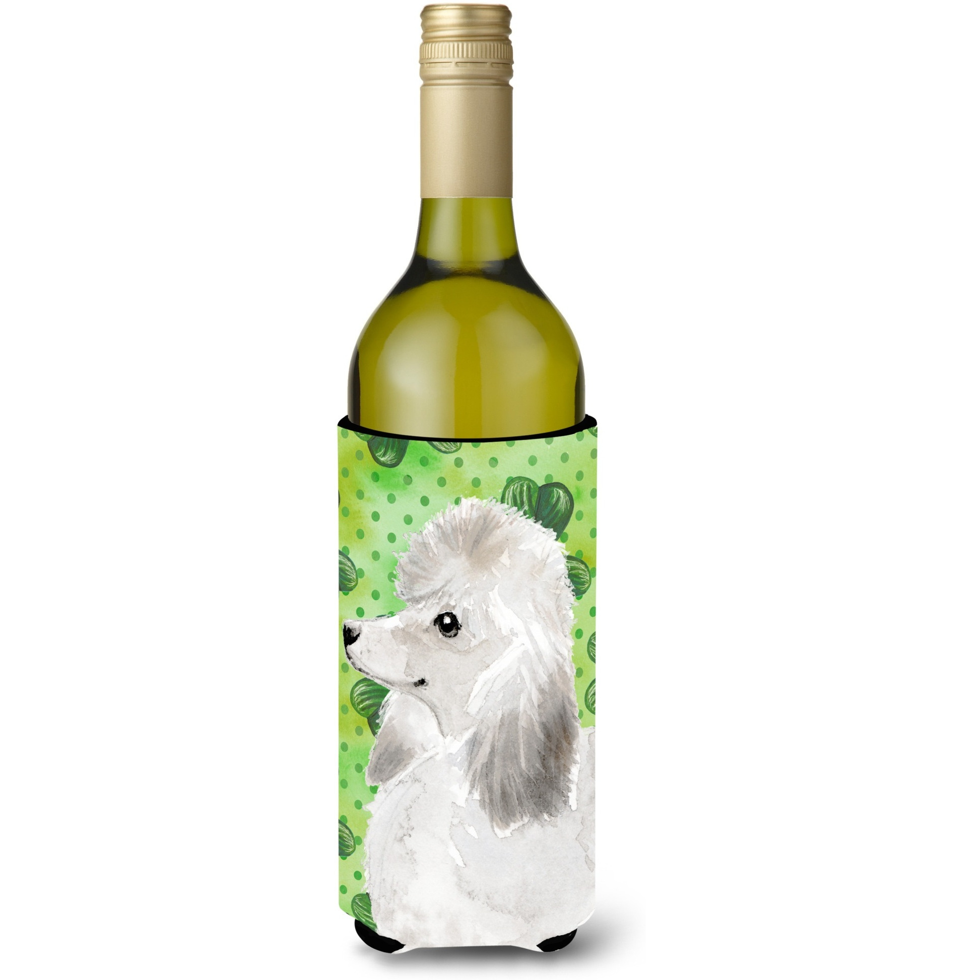 &quotCaroline's Treasures White Standard Poodle St. Patrick's Decorative Bottle Hugger, 750ml, Multicolor"