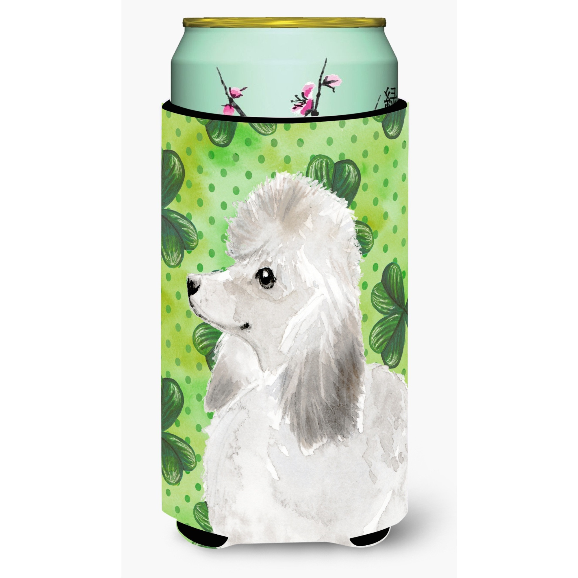 &quotCaroline's Treasures White Standard Poodle St. Patrick's Decorative Can Hugger, Tall, Multicolor"
