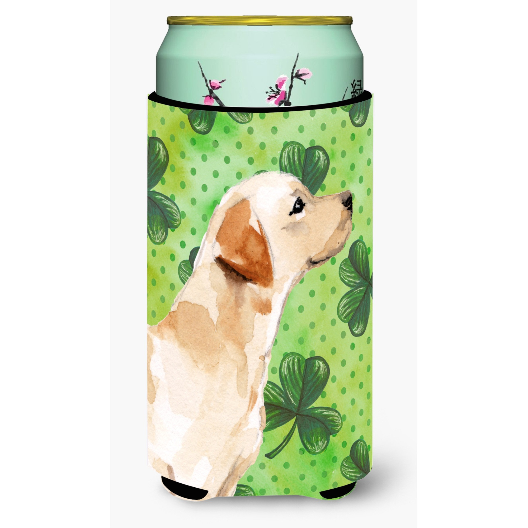 &quotCaroline's Treasures Yellow Labrador 2 St. Patrick's Decorative Can Hugger, Tall, Multicolor"