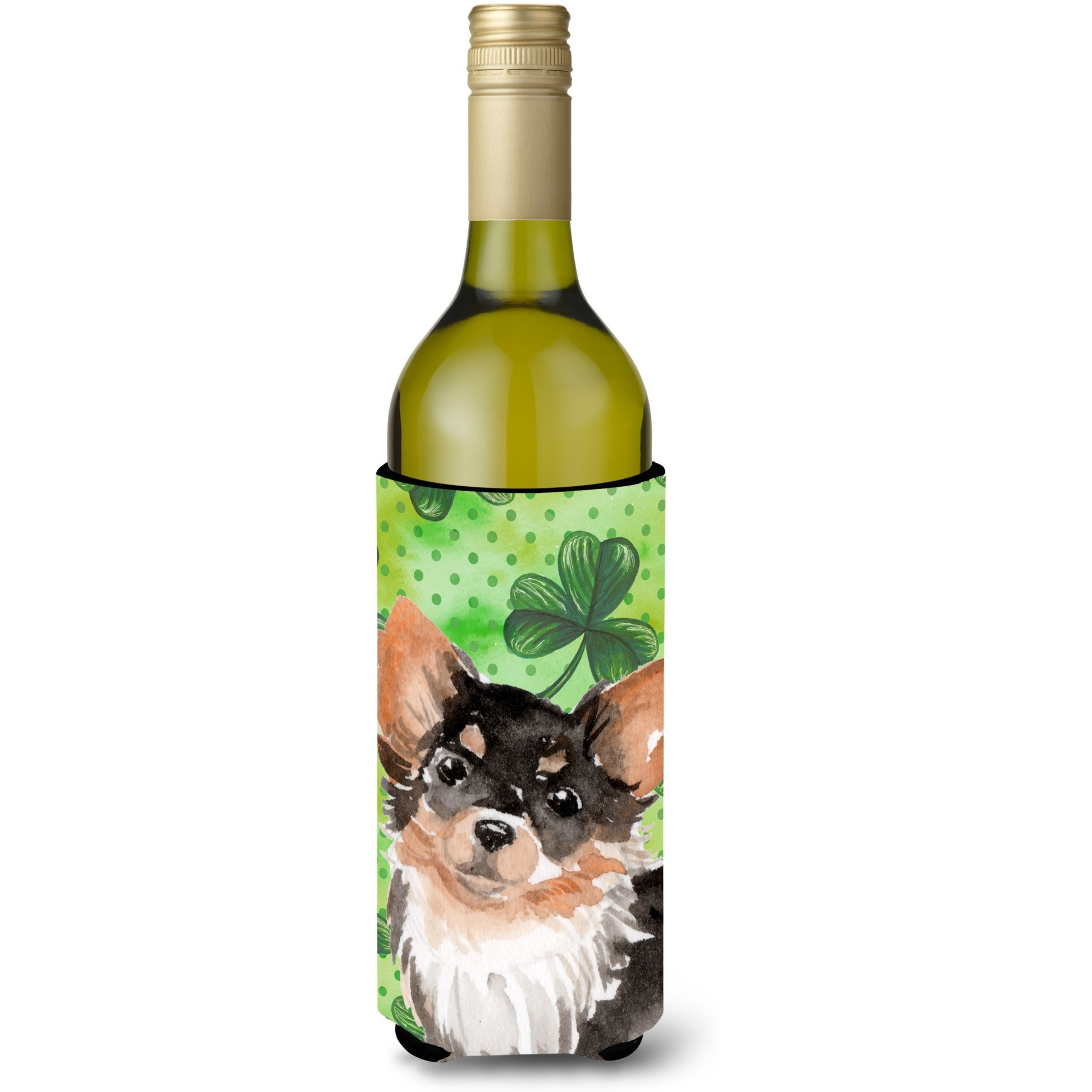 &quotCaroline's Treasures Long Haired Chihuahua St. Patrick's Decorative Bottle Hugger, 750ml, Multicolor"