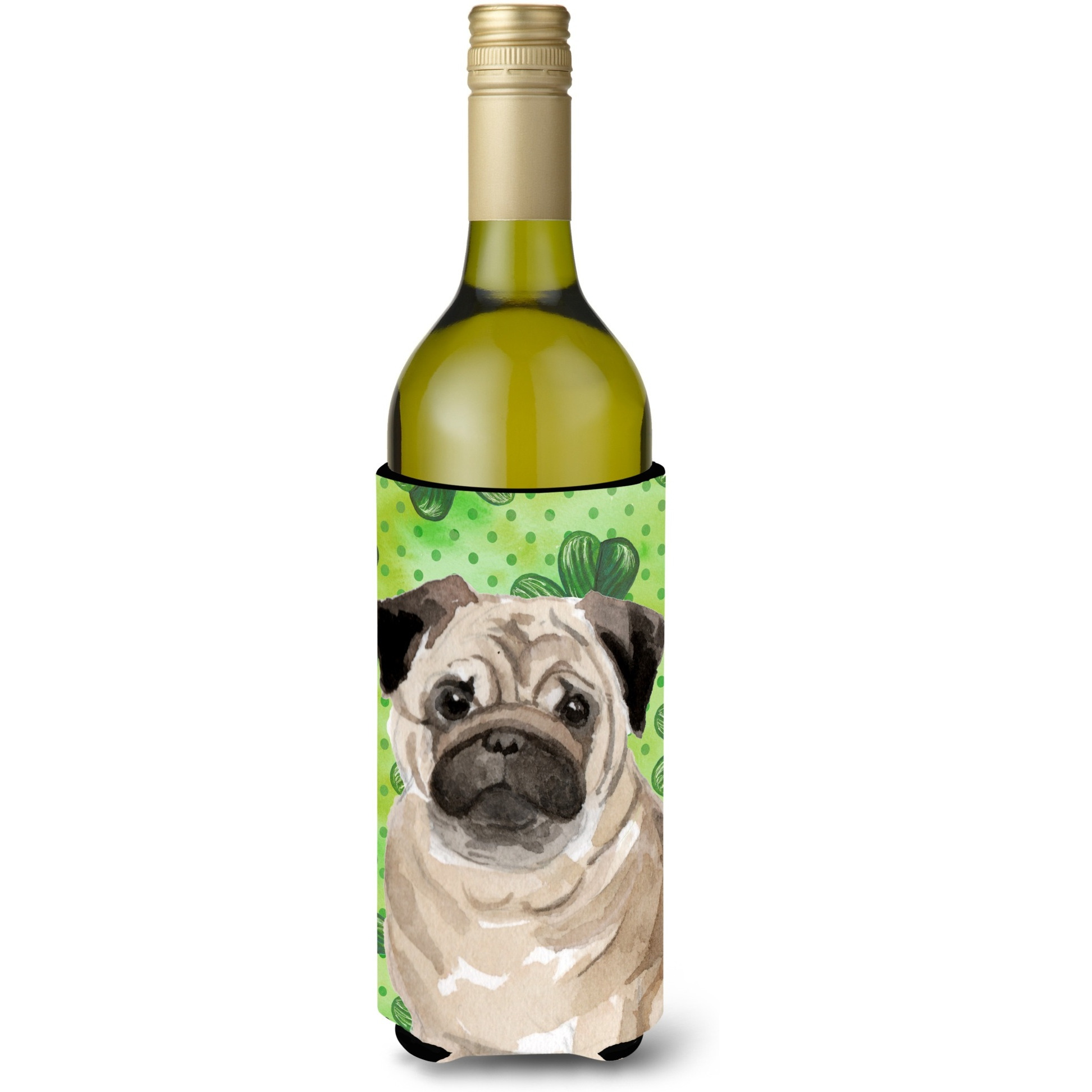 &quotCaroline's Treasures Fawn Pug St. Patrick's Decorative Bottle Hugger, 750ml, Multicolor"