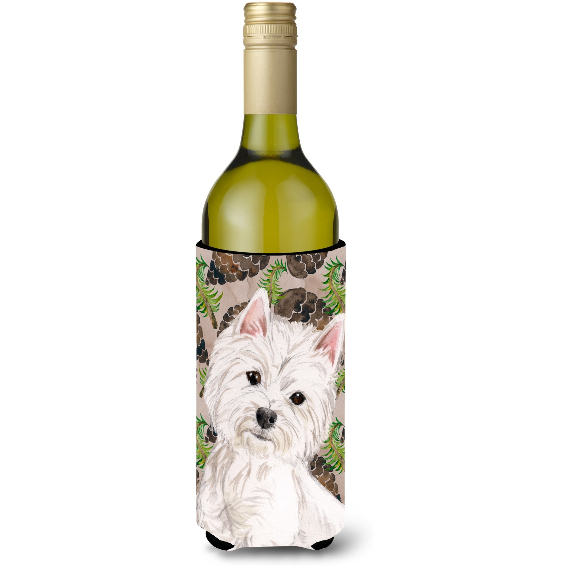 &quotCaroline's Treasures Westie Pine Cones Decorative Bottle Hugger, 750ml, Multicolor"