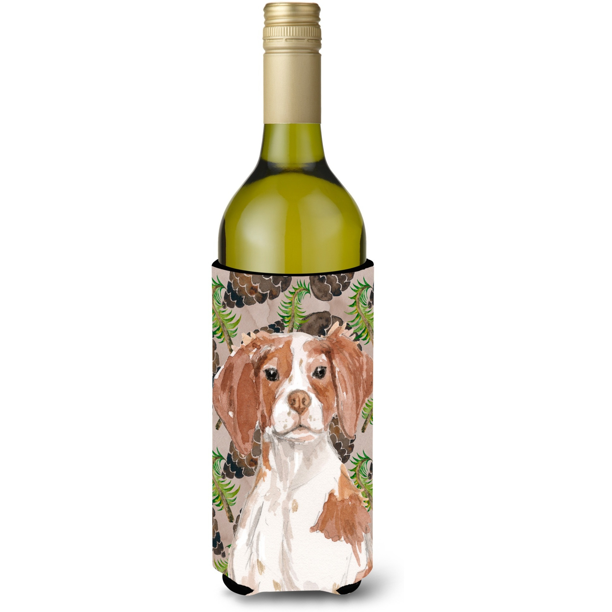 &quotCaroline's Treasures Brittany Spaniel Pine Cones Decorative Bottle Hugger, 750ml, Multicolor"