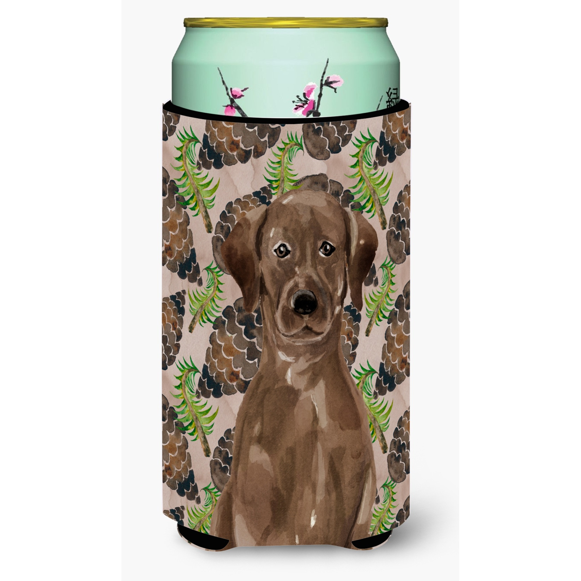 &quotCaroline's Treasures Chocolate Labrador Pine Cones Decorative Can Hugger, Tall, Multicolor"