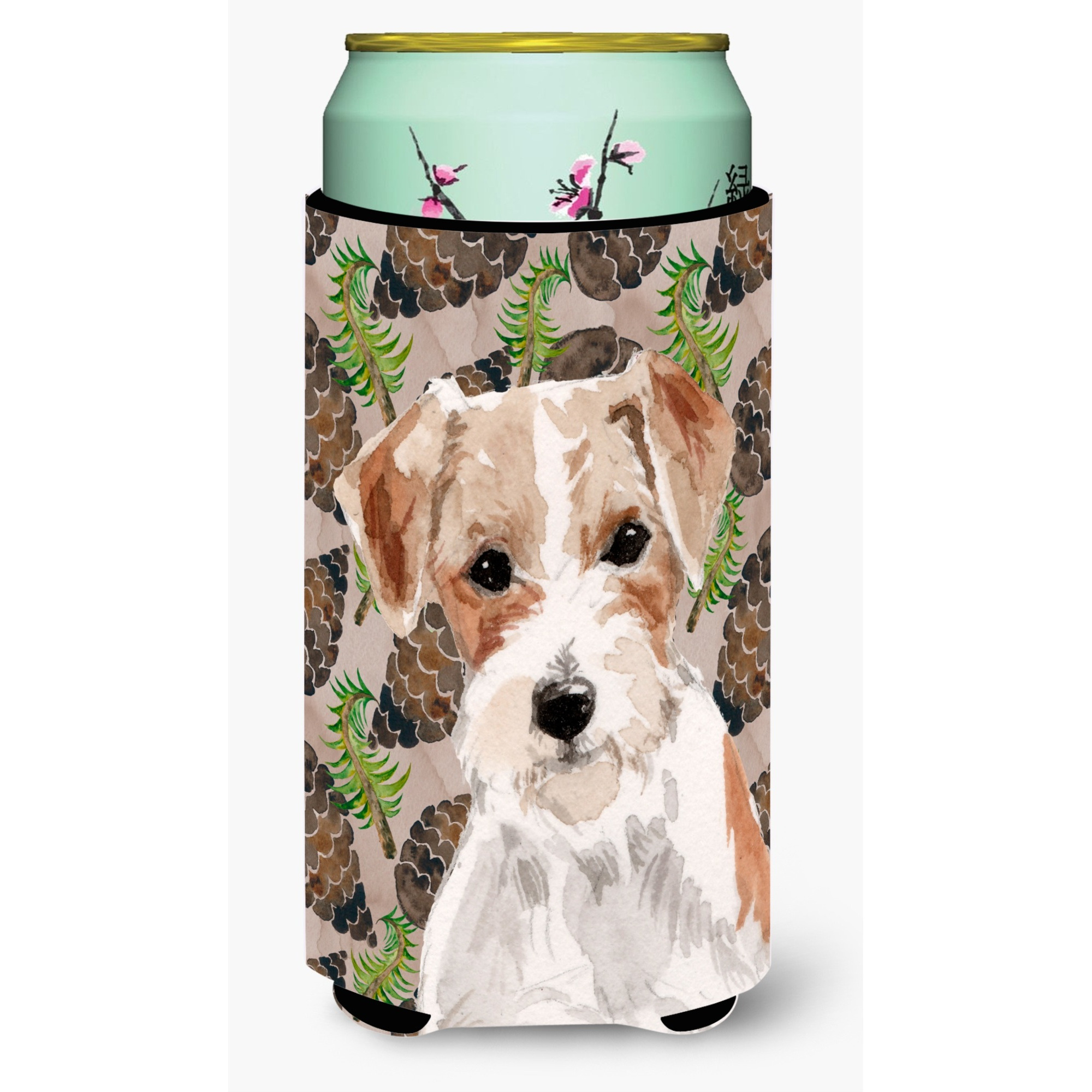 &quotCaroline's Treasures Wire Hair Jack Russell Pine Cones Decorative Can Hugger, Tall, Multicolor"