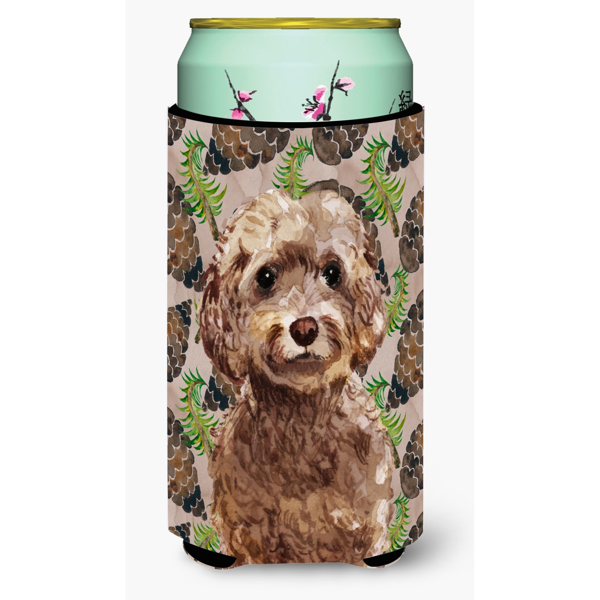 &quotCaroline's Treasures Brown Cockapoo Pine Cones Decorative Can Hugger, Tall, Multicolor"