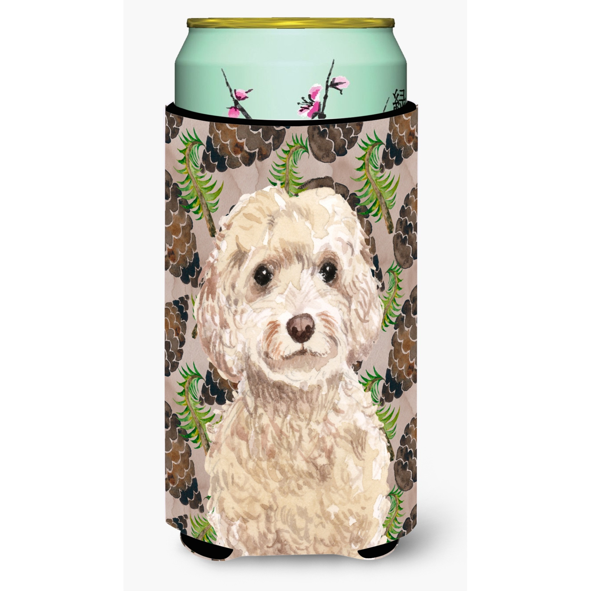 &quotCaroline's Treasures Champagne Cockapoo Pine Cones Decorative Can Hugger, Tall, Multicolor"