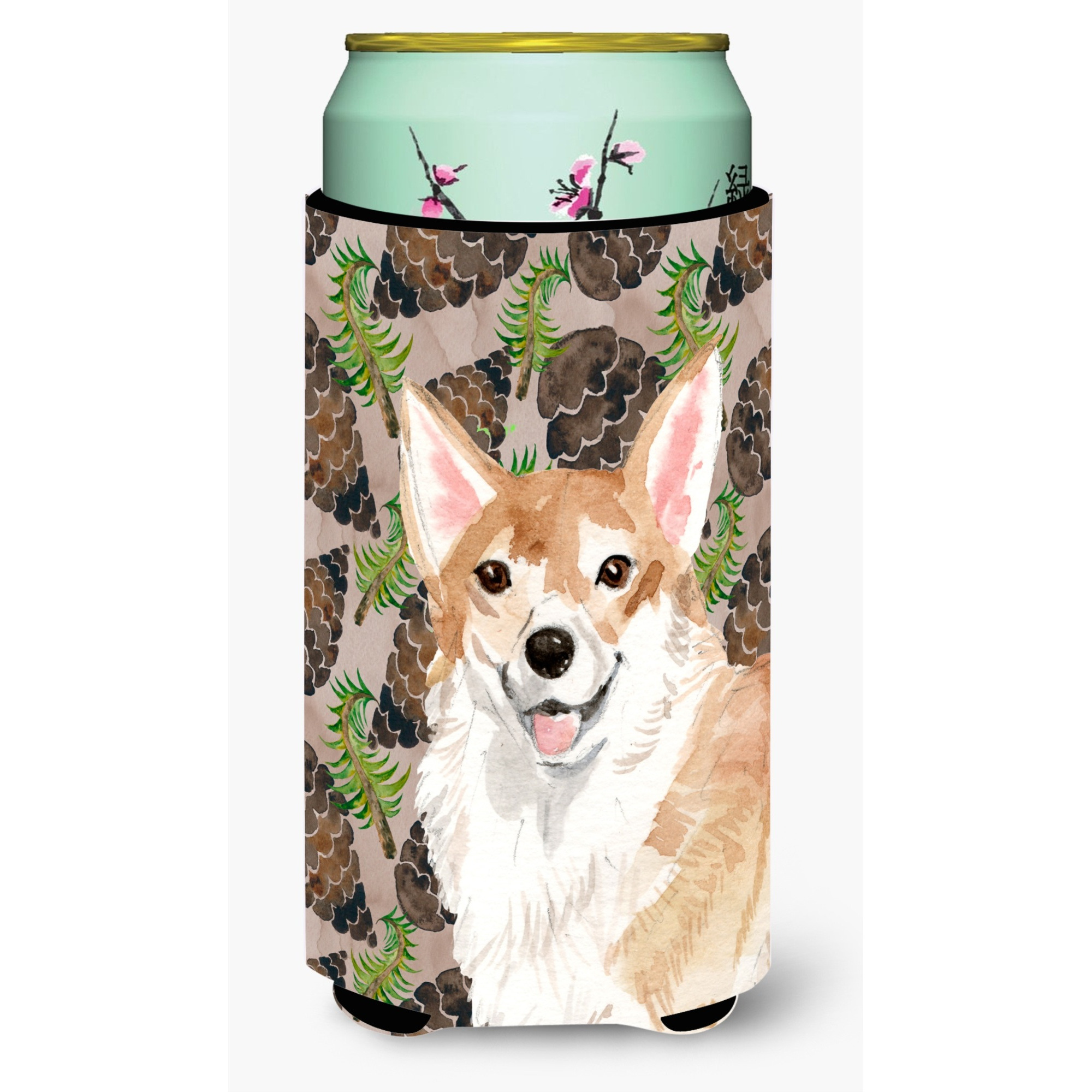 &quotCaroline's Treasures Corgi Pine Cones Decorative Can Hugger, Tall, Multicolor"
